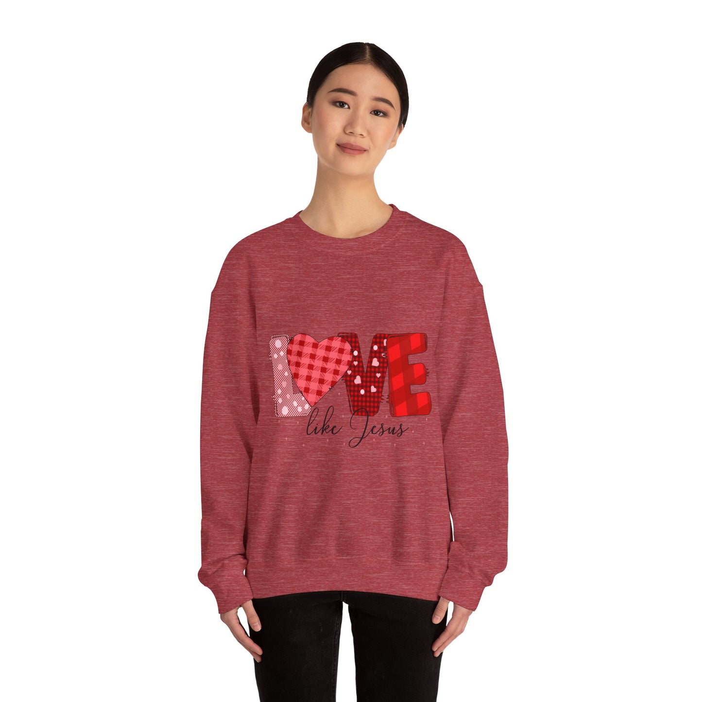 Love Like Jesus Sweatshirt | Cozy Crewneck for Faith & Love | Perfect for Easter, Valentine's Day, Christian Gifts, Casual Wear, Bible Study