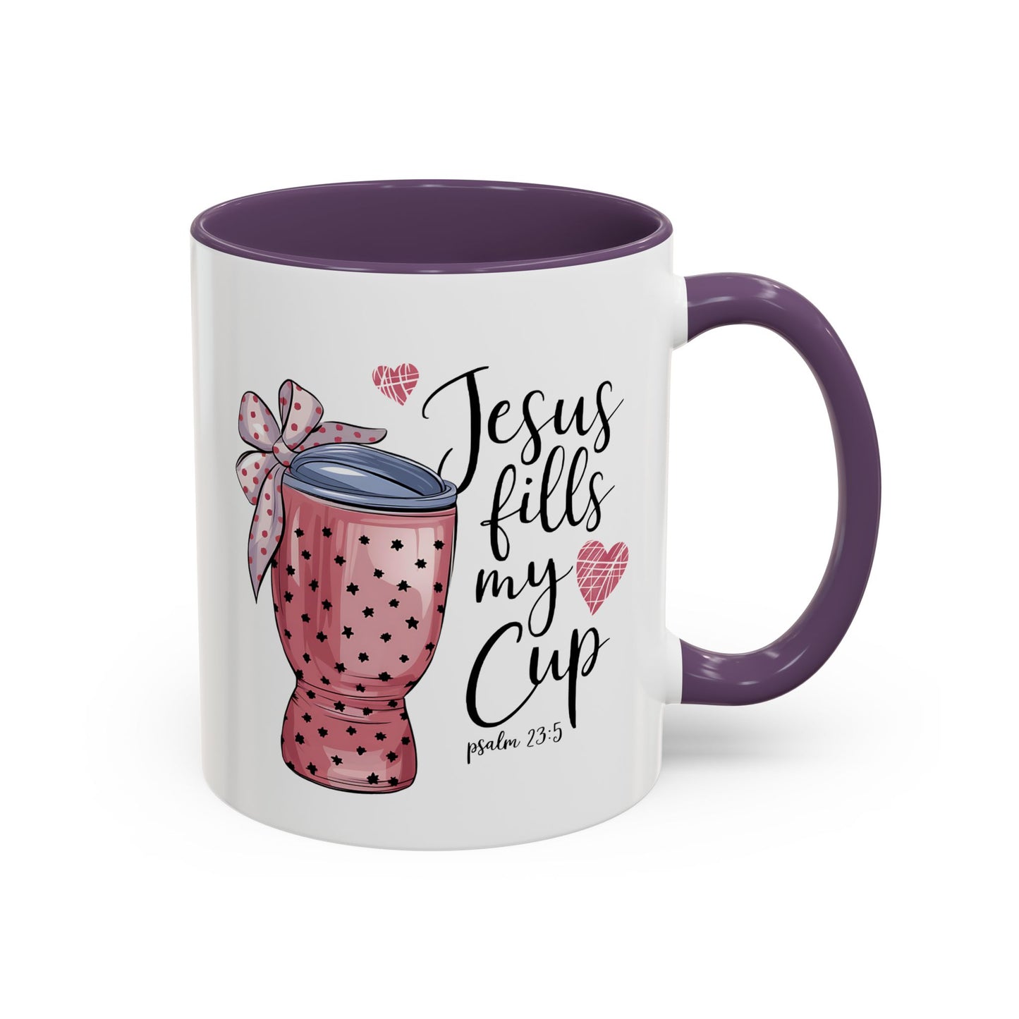 Inspirational Coffee Mug, Stylish Pink Polka Dot Design, Perfect for Christian Gifts, Motivational Drinkware, Home & Office Decor