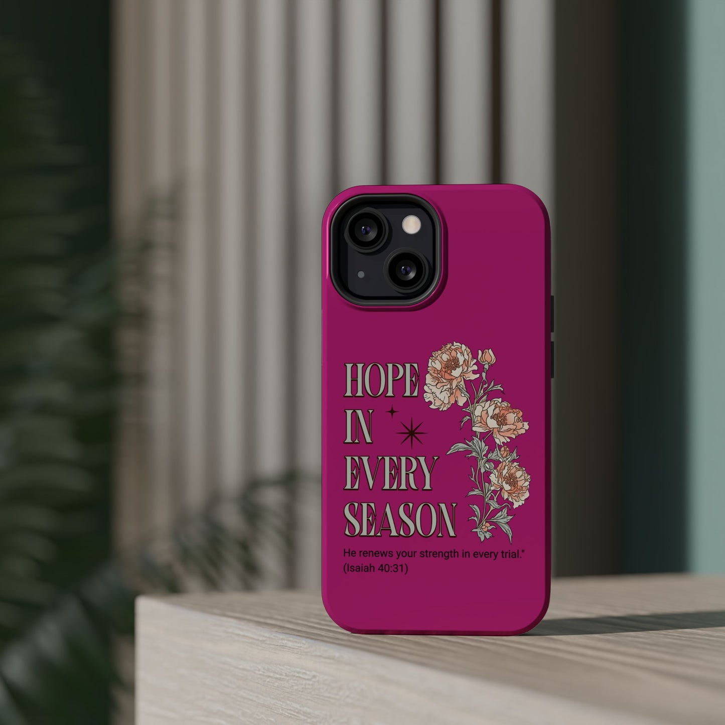 Inspirational Floral Magnetic Tough Case - "Hope in Every Season"