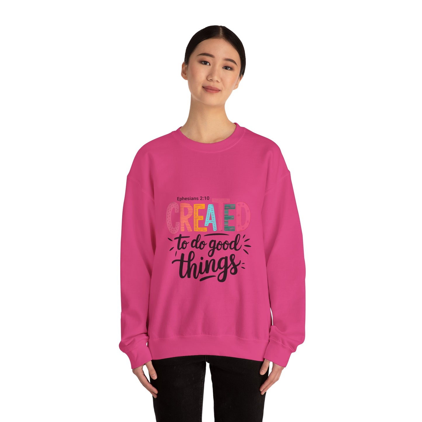 Inspirational Crewneck Sweatshirt, Motivational Gift, Ephesians 2:10, Cozy Apparel, Comfort Wear, Faith-based Fashion