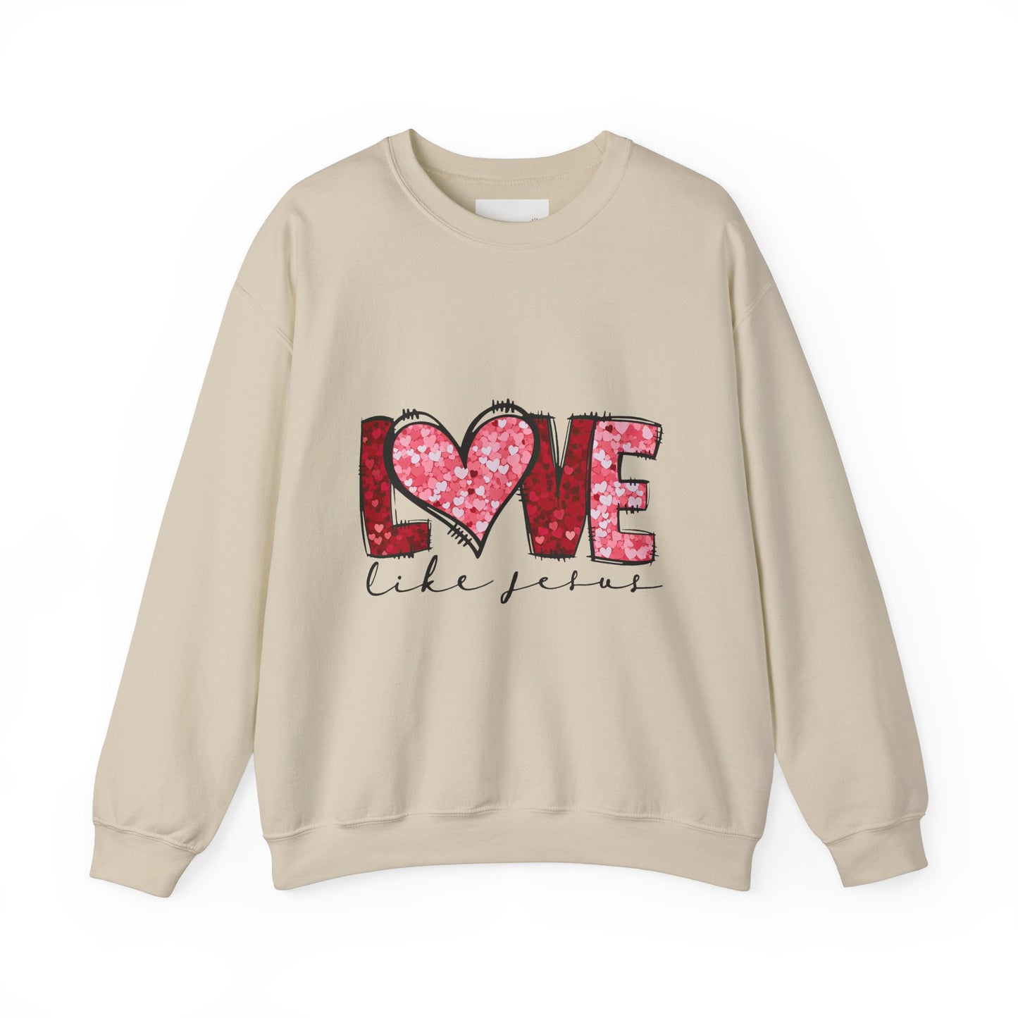 Love Like Jesus Crewneck Sweatshirt, Cozy Unisex Sweatshirt, Christian Apparel, Valentine's Day Gift, Faith-Based Style, Everyday Comfort
