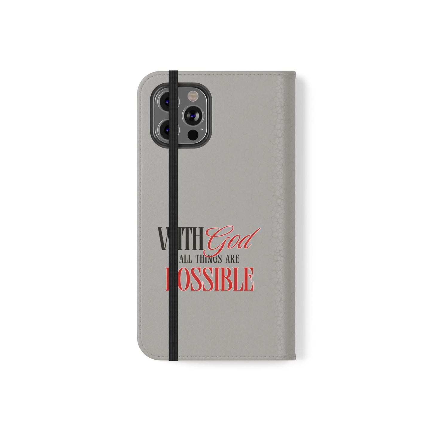 Inspirational Flip Case - "With God All Things Are Possible"