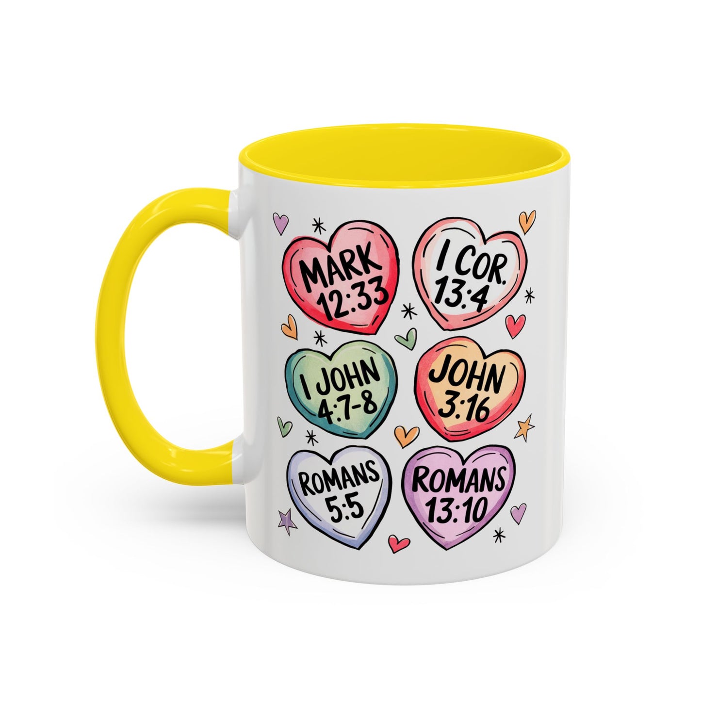 Colorful Bible Verse Coffee Mug | Cute Gift for Christians | Inspirational Drinkware | Heart Design | Faith-Based Tea Cups, Religious Gifts,
