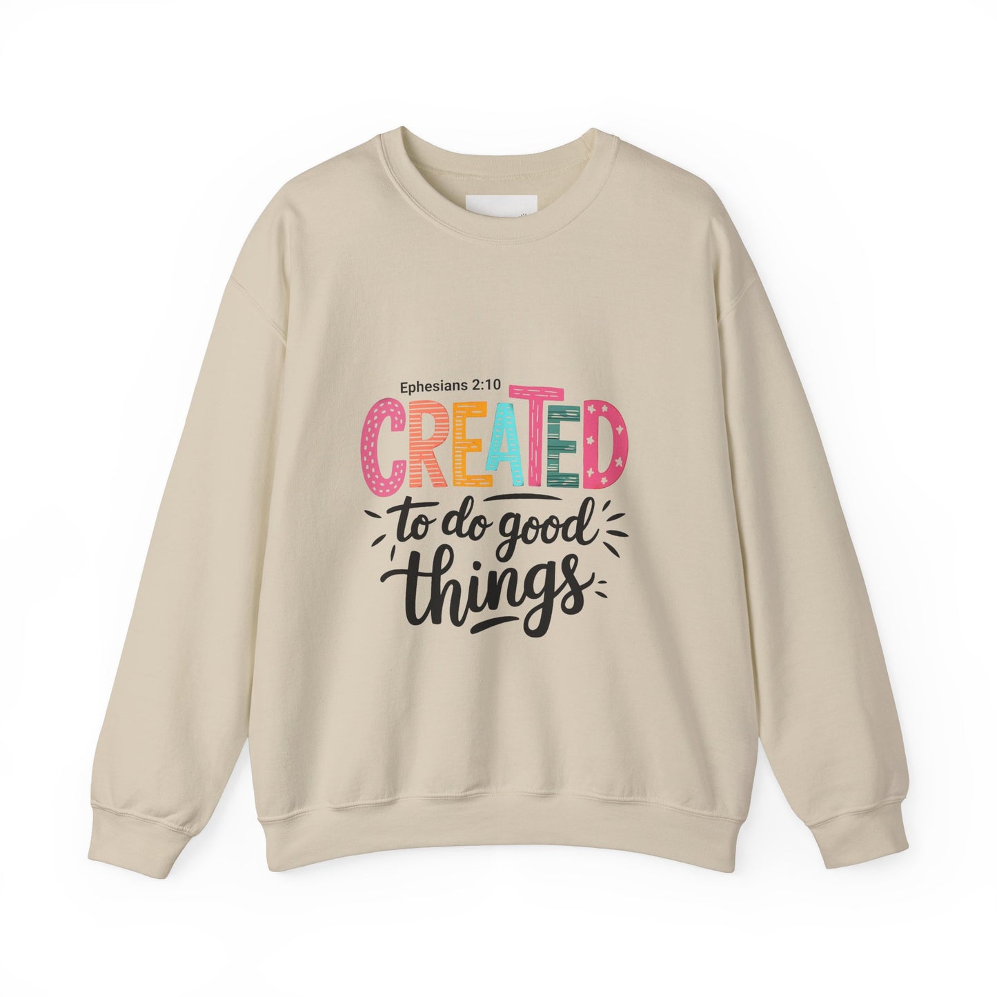 Inspirational Crewneck Sweatshirt, Motivational Gift, Ephesians 2:10, Cozy Apparel, Comfort Wear, Faith-based Fashion