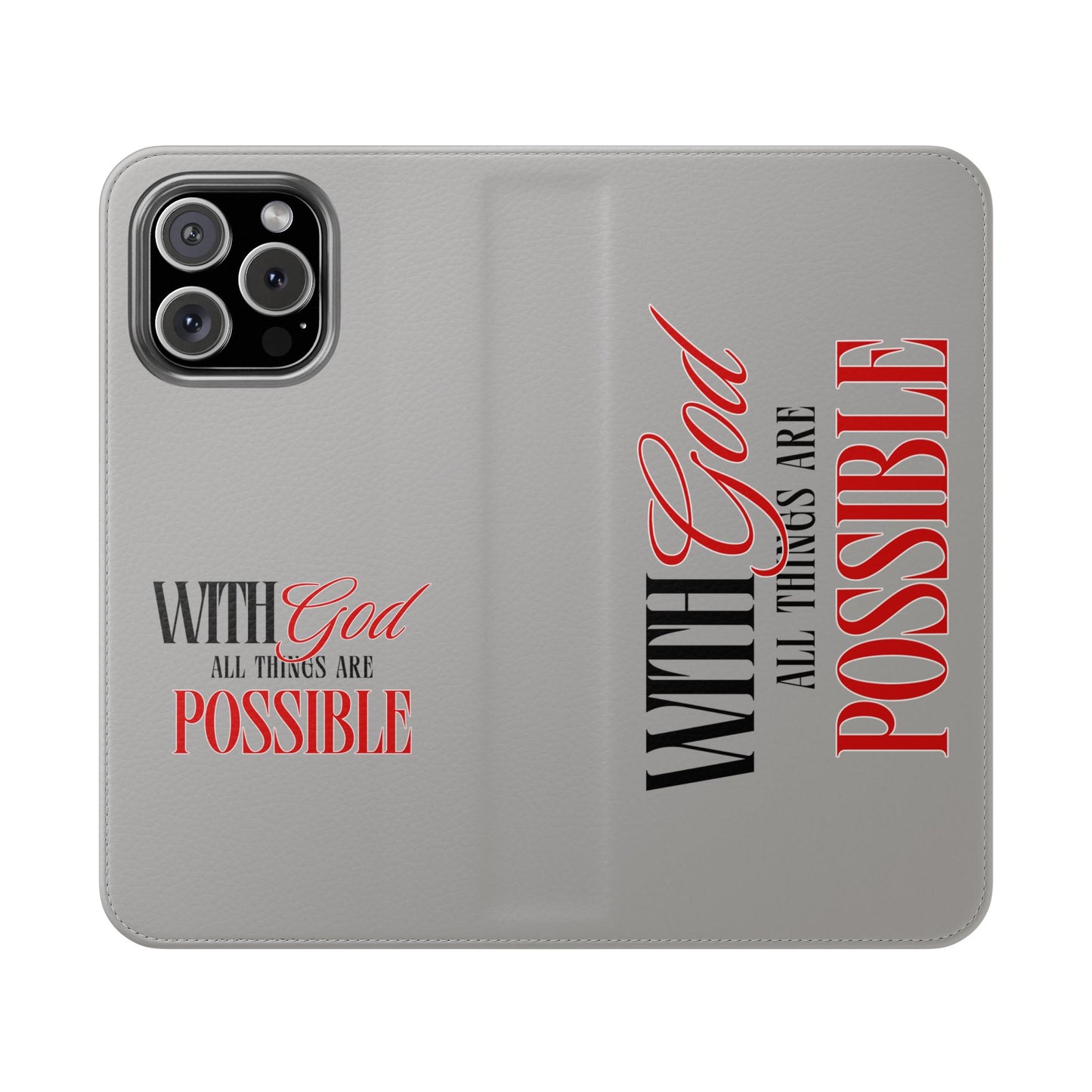 Inspirational Flip Case - "With God All Things Are Possible"