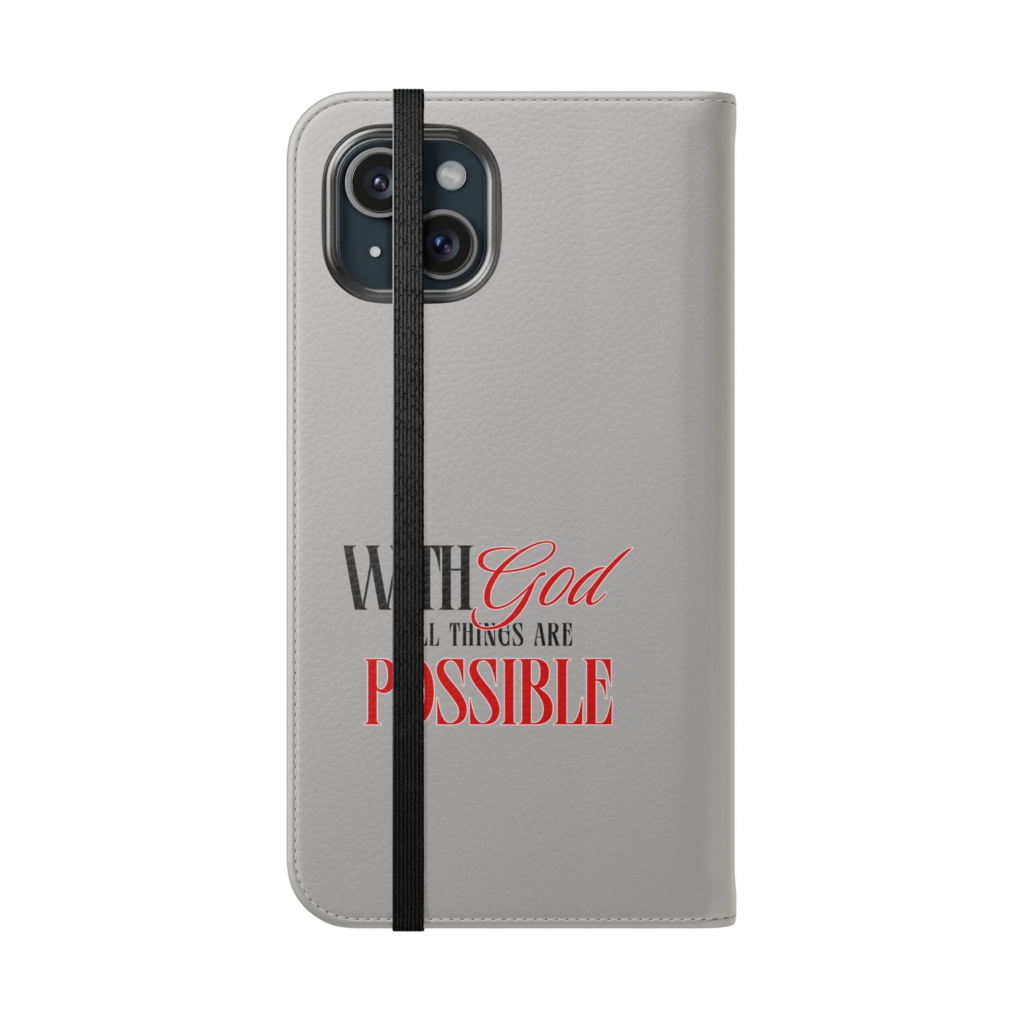 Inspirational Flip Case - "With God All Things Are Possible"