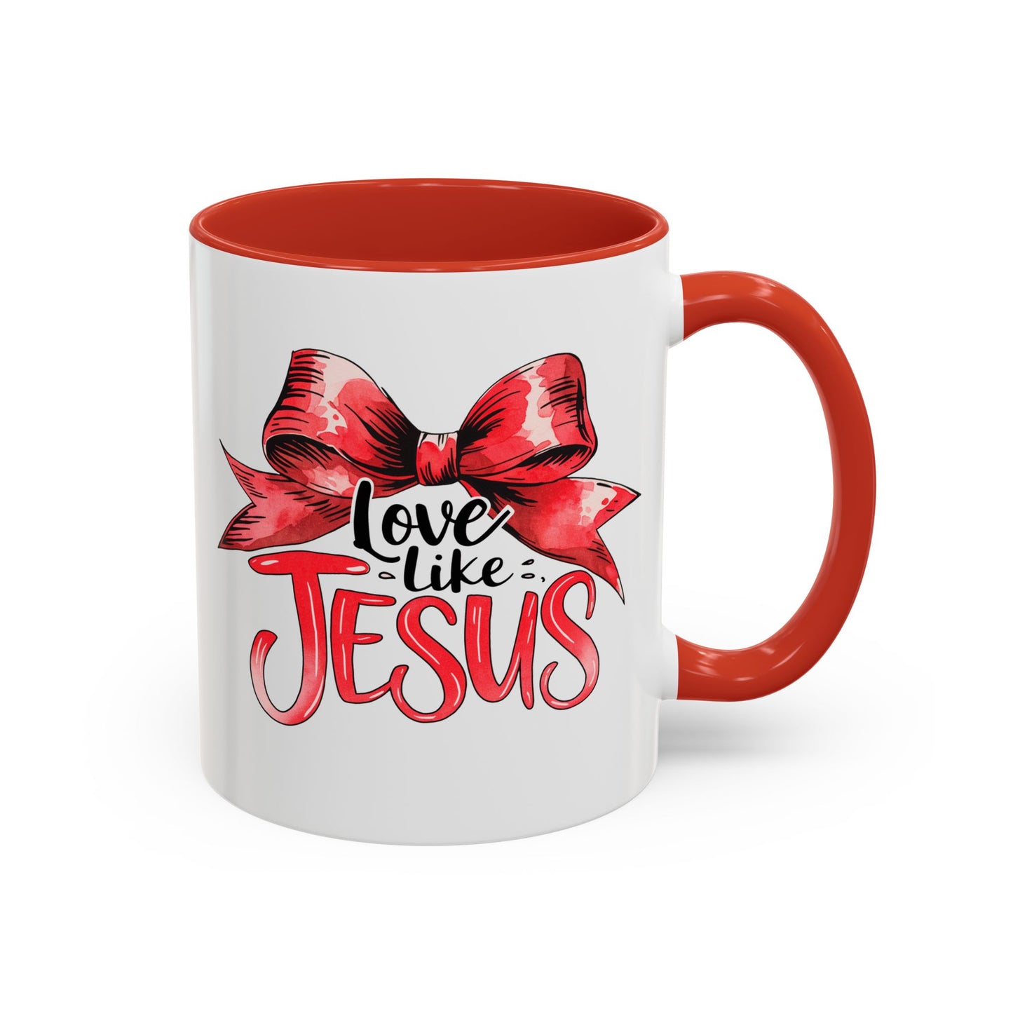Love Like Jesus Accent Coffee Mug, Inspirational Gift, Unique Ceramic Mug, Christian Decor, Faith-Based Present, Daily Motivation