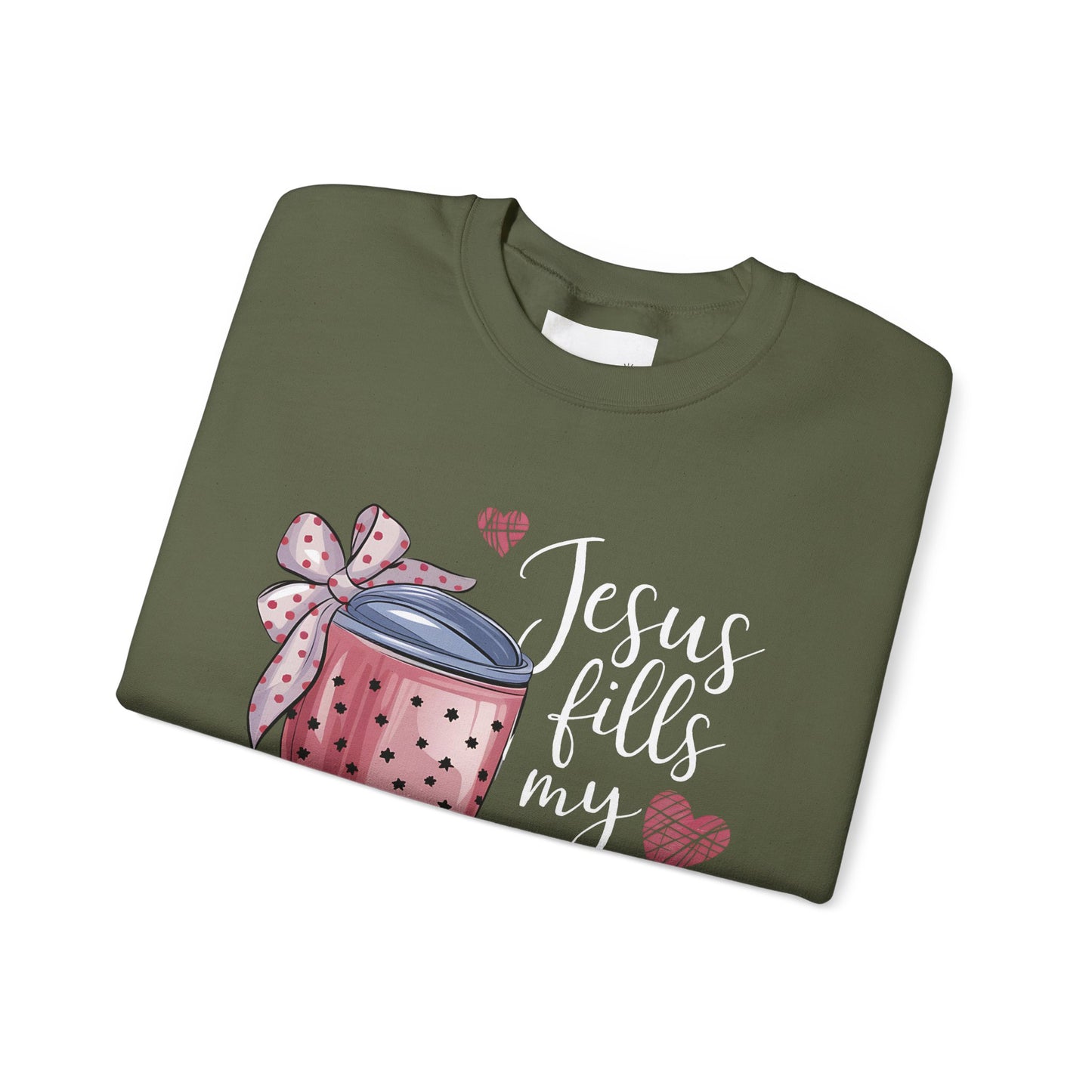 Inspirational Jesus Fills My Cup Sweatshirt, Cozy Christian Apparel, Faith-Based Gift, Religious Sweatshirt, Everyday Comfort