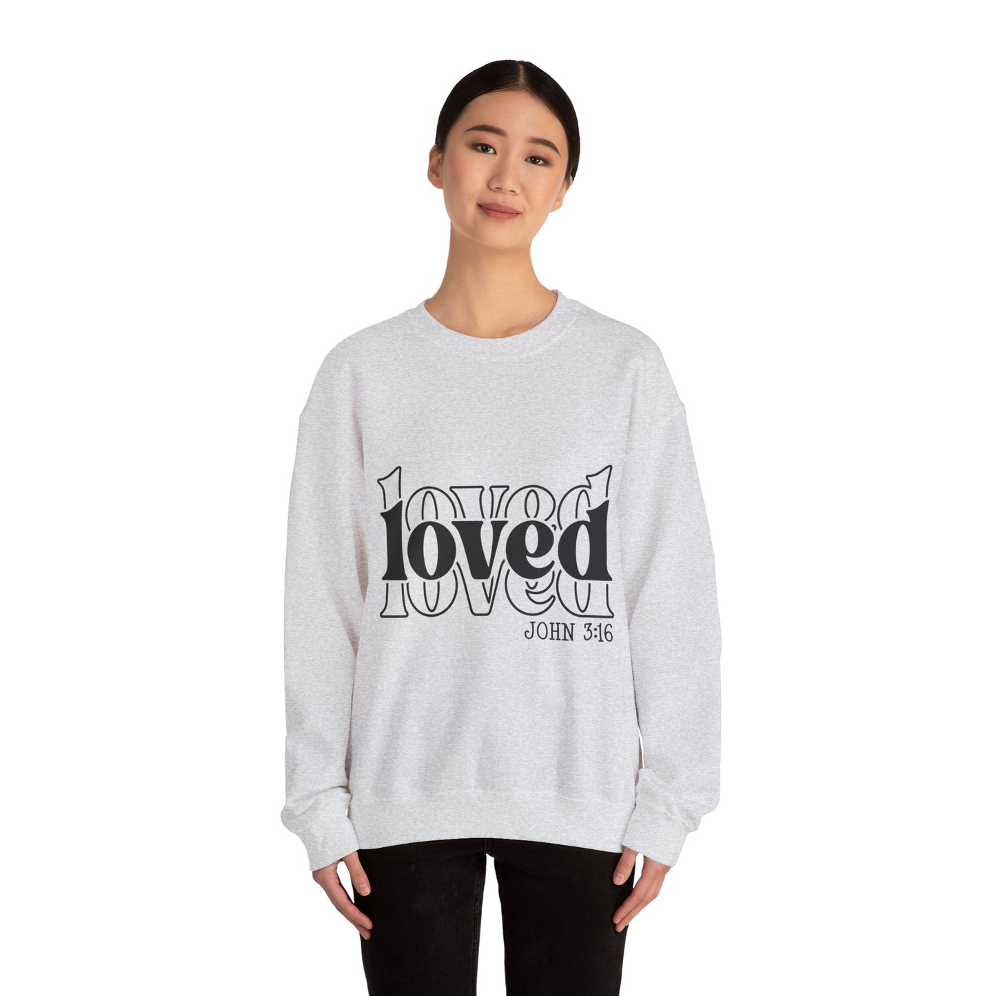Loved Crewneck Sweatshirt | Cozy Christian Apparel, Perfect for Faith Events, Gift for Her, Church Outfits, Inspirational Fashion