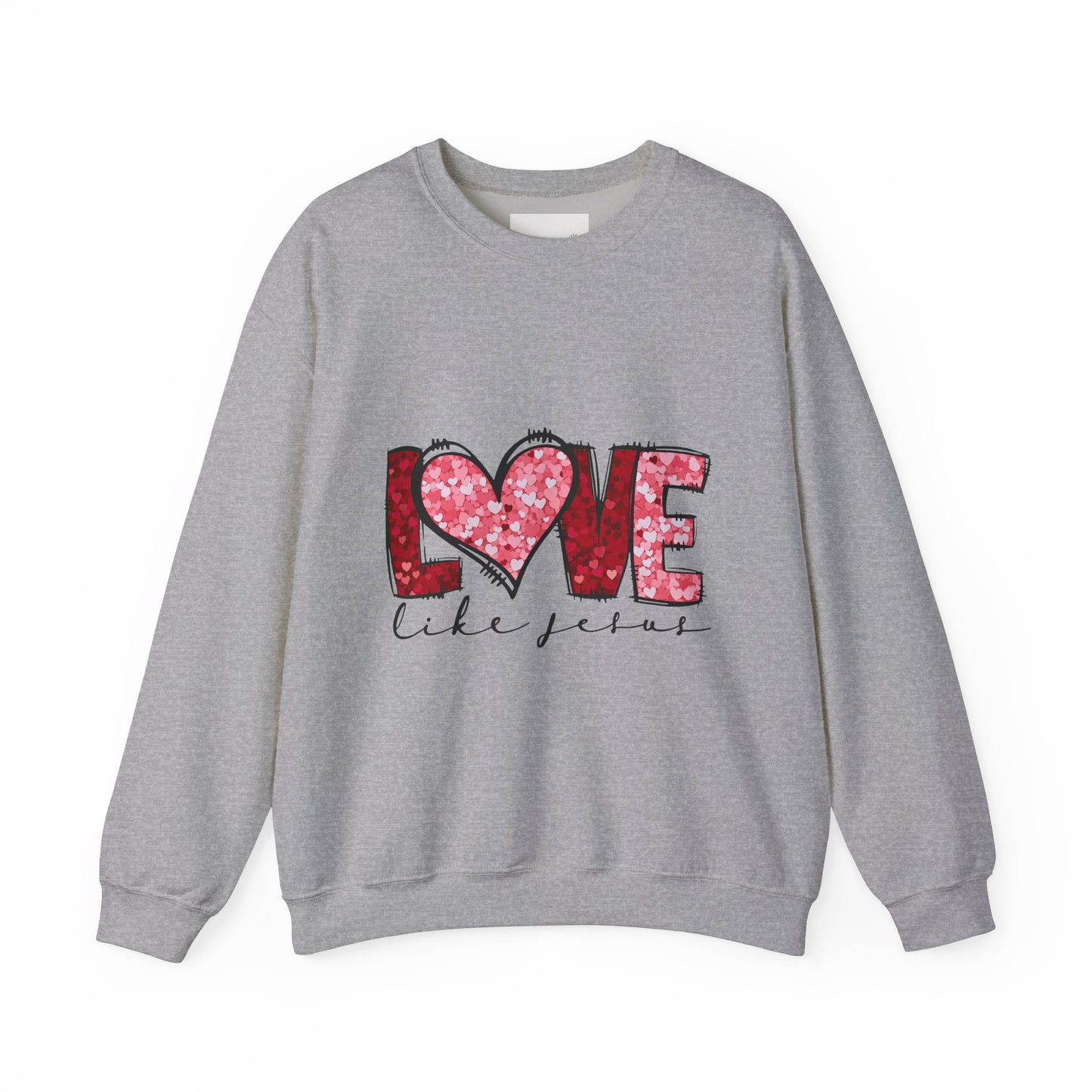 Love Like Jesus Crewneck Sweatshirt, Cozy Unisex Sweatshirt, Christian Apparel, Valentine's Day Gift, Faith-Based Style, Everyday Comfort