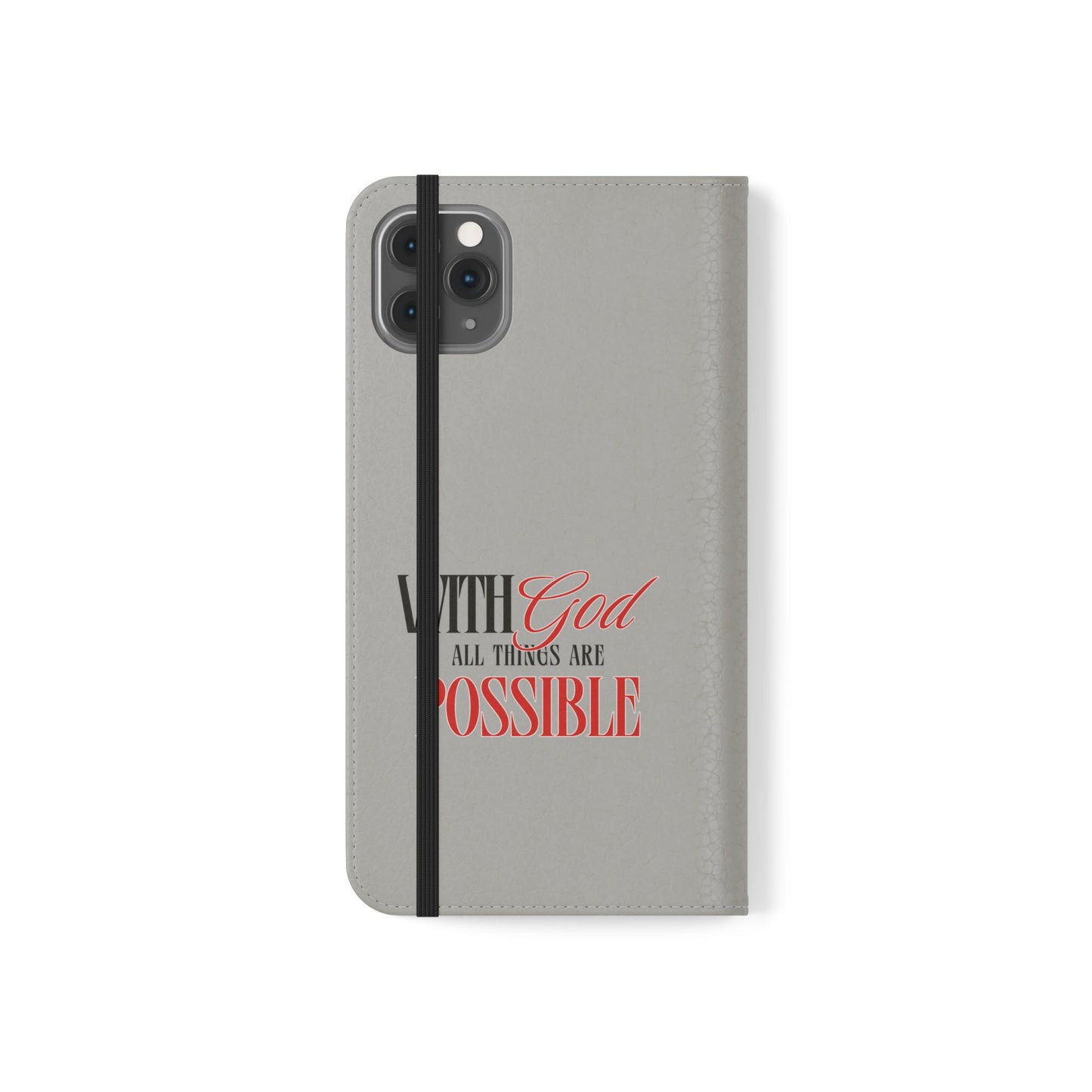 Inspirational Flip Case - "With God All Things Are Possible"