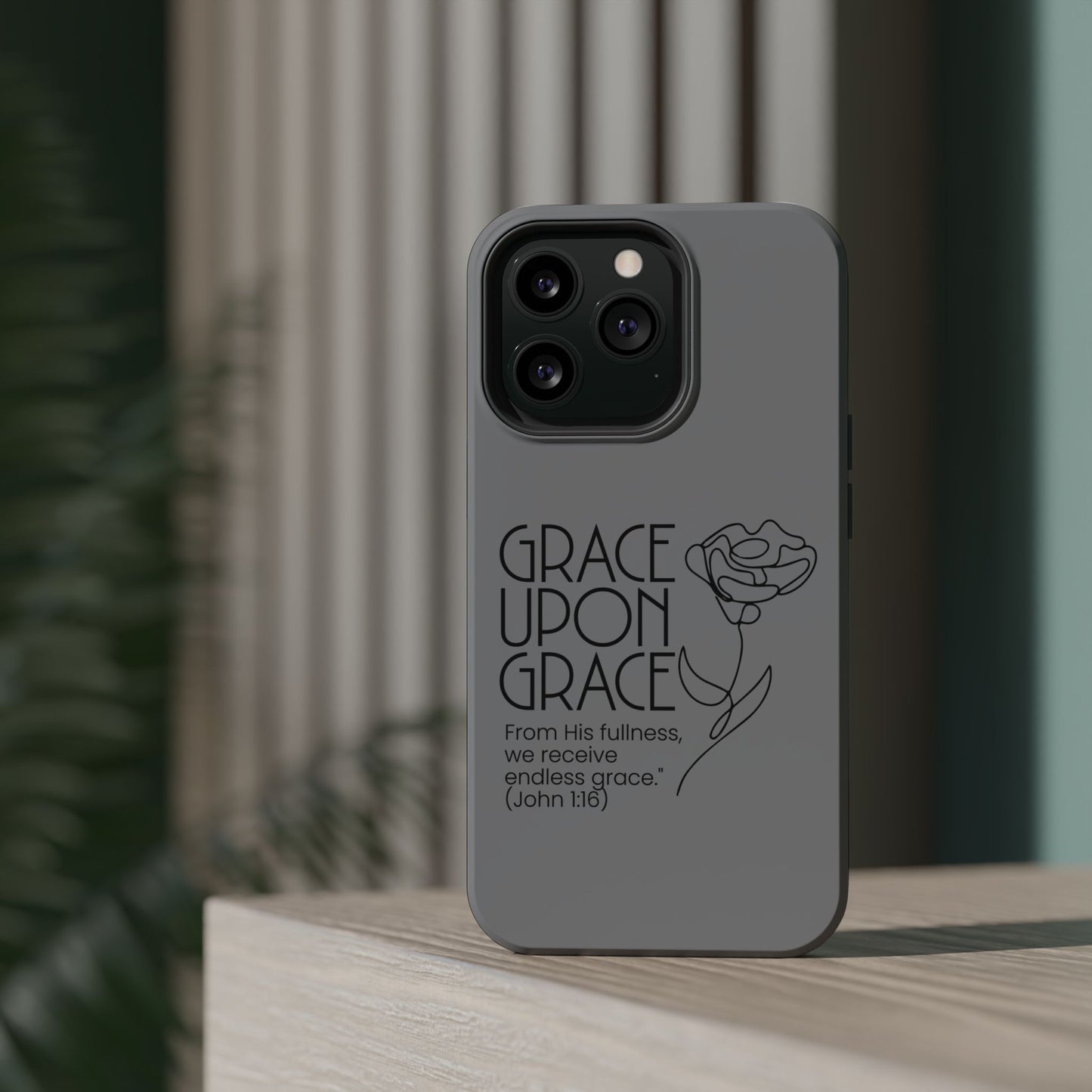 Inspirational Magnetic Phone Case - 'Grace Upon Grace' Design