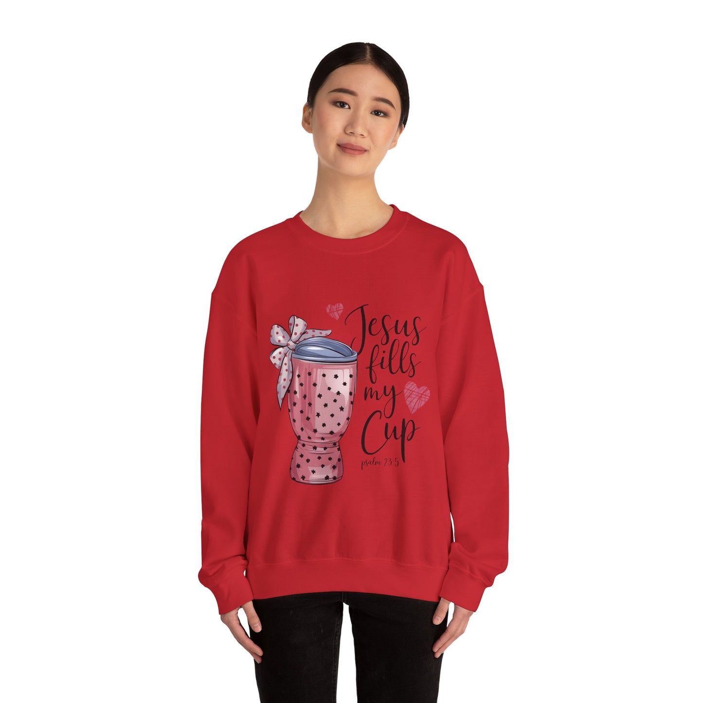 Inspirational Jesus Fills My Cup Sweatshirt, Cozy Christian Apparel, Faith-Based Gift, Religious Sweatshirt, Everyday Comfort