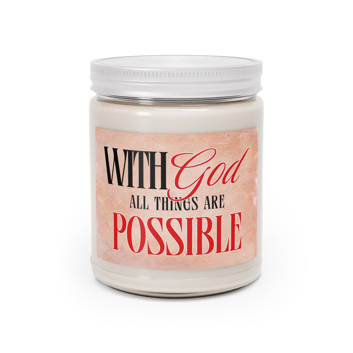 Inspirational Scented Candle - "With God All Things Are Possible" - Motivational Gift for Home Decor, Relaxation, Self-Care, Faith