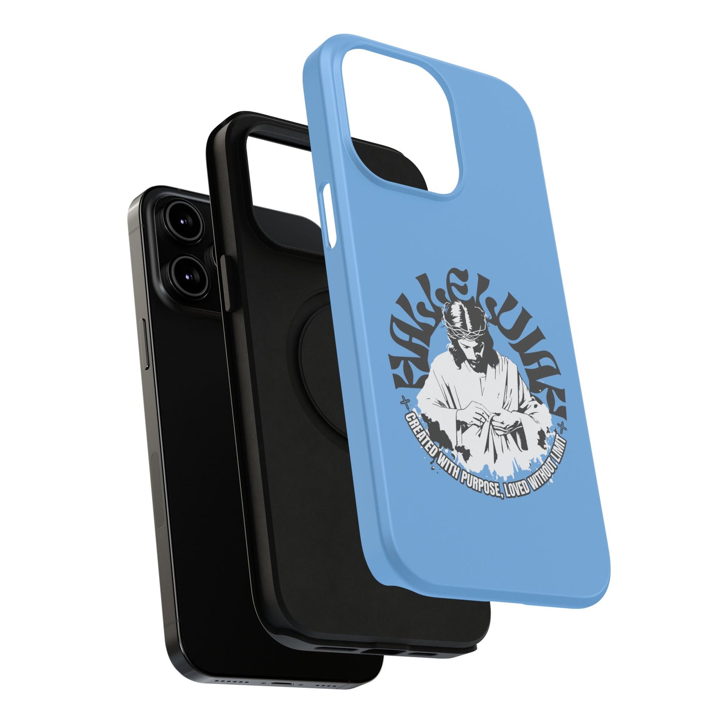Durable Impact-Resistant Phone Case - 'Created with Purpose, Loved Without Limits' Design