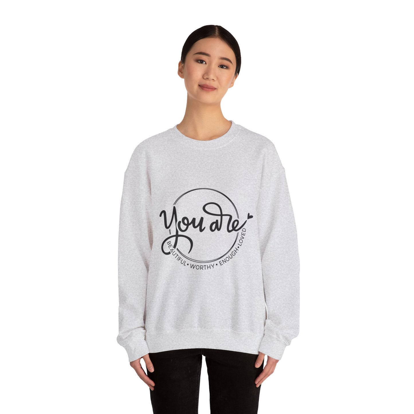 You Are Beautiful Crewneck Sweatshirt, Motivational Sweatshirt, Gifts for Her, Self-Love Apparel, Inspirational Clothing