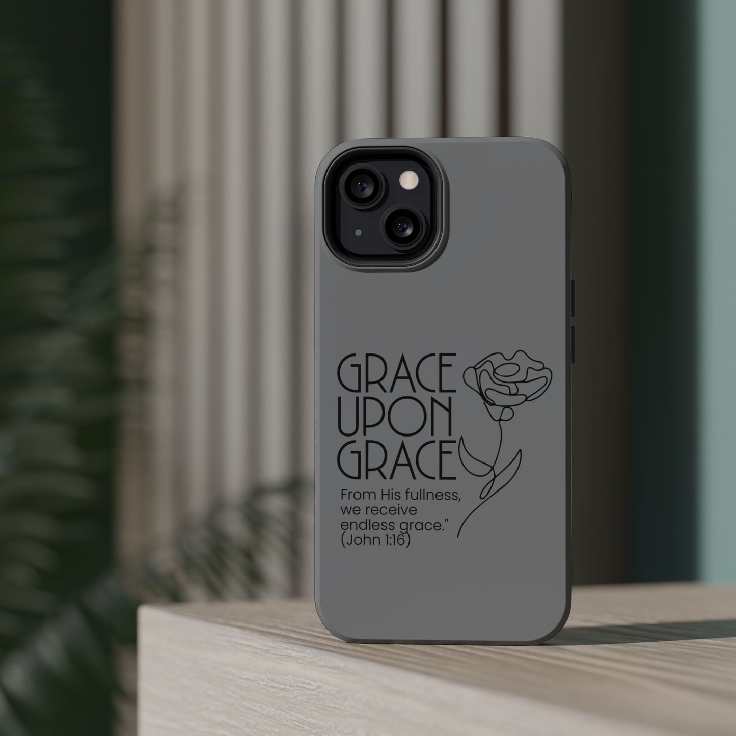 Inspirational Magnetic Phone Case - 'Grace Upon Grace' Design