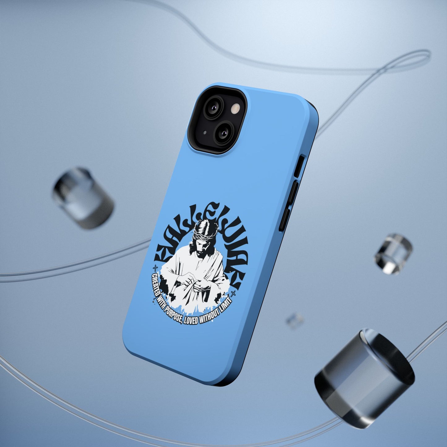 Durable Impact-Resistant Phone Case - 'Created with Purpose, Loved Without Limits' Design