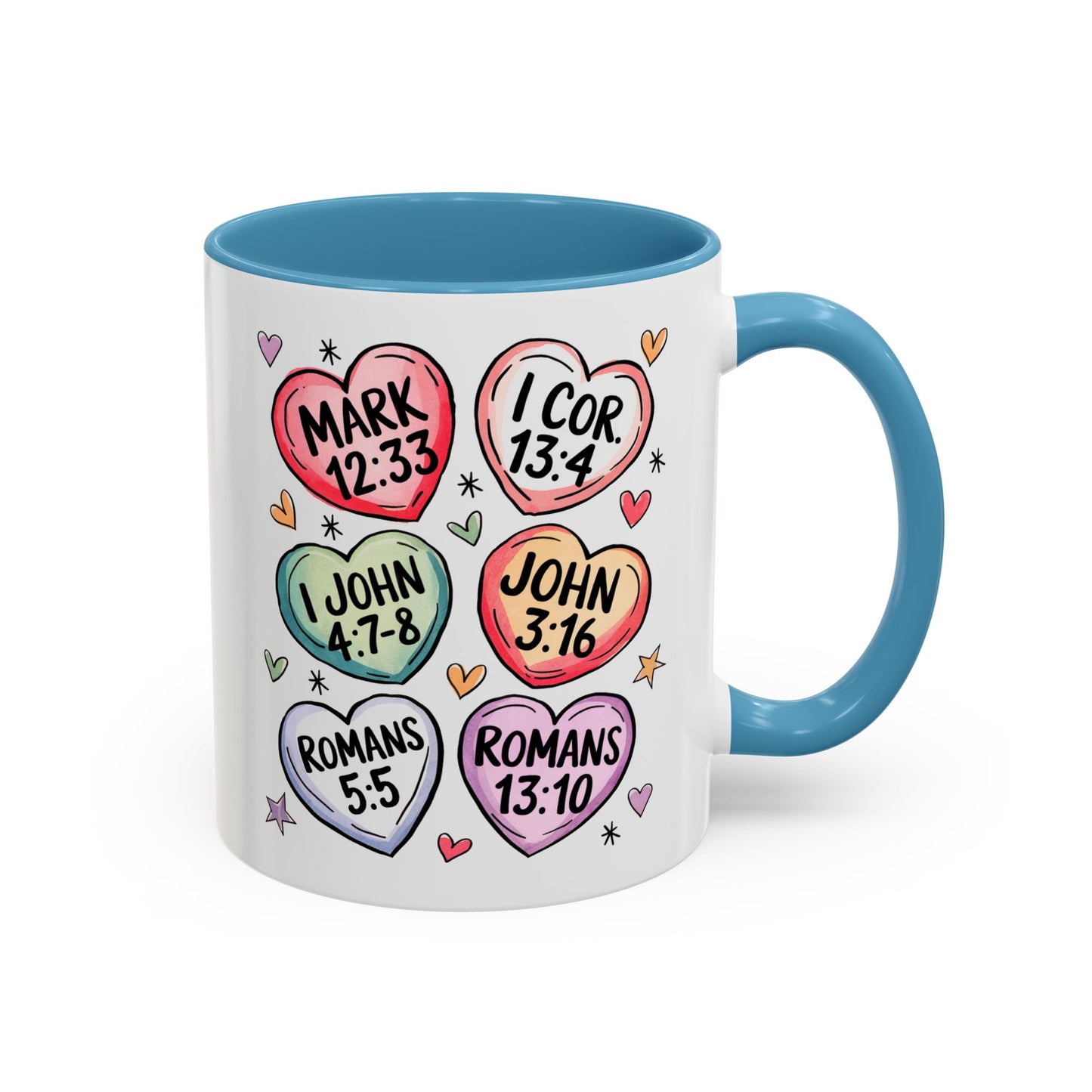 Colorful Bible Verse Coffee Mug | Cute Gift for Christians | Inspirational Drinkware | Heart Design | Faith-Based Tea Cups, Religious Gifts,