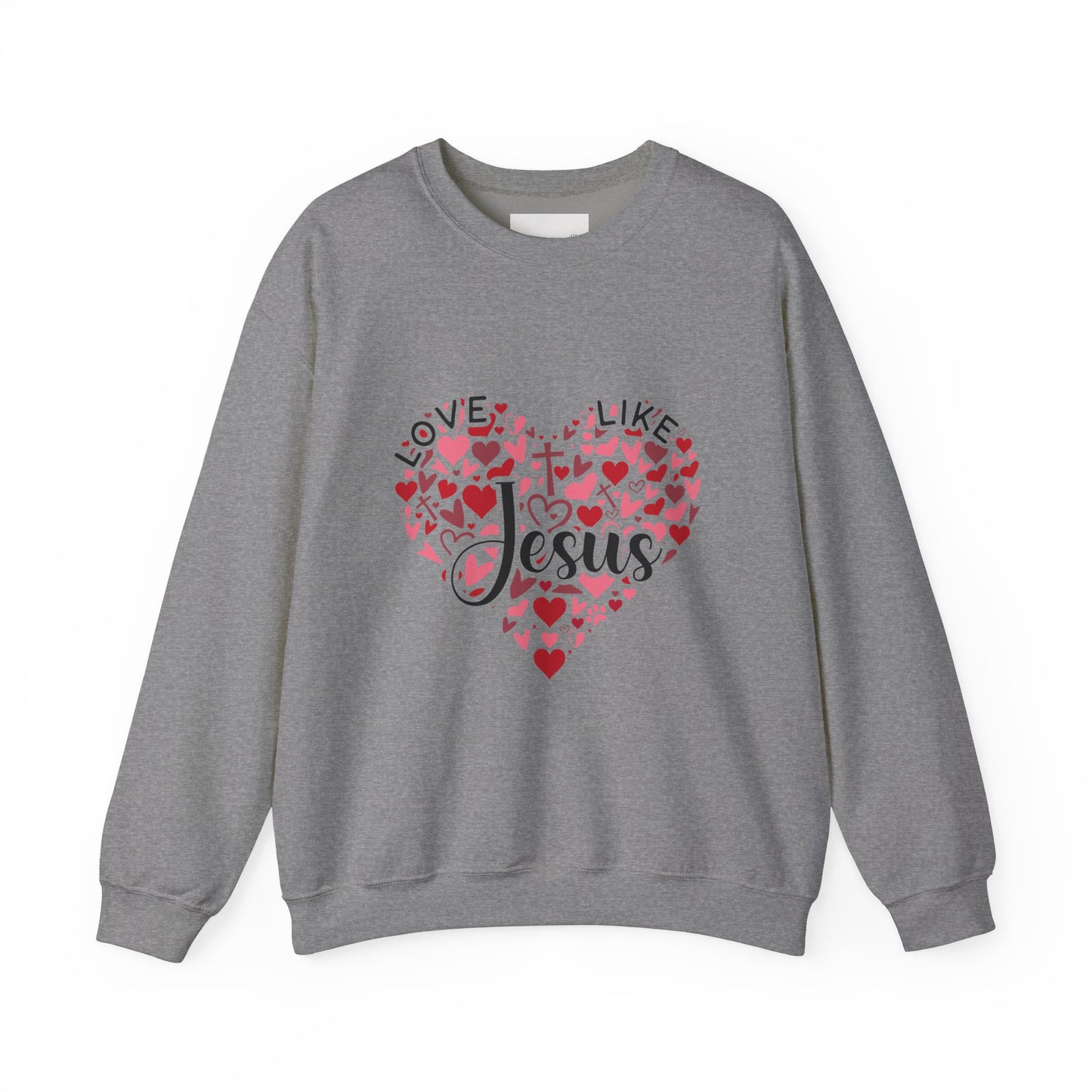 Love Like Jesus Crewneck Sweatshirt Faith Fashion, Religious Apparel, Christian Gifts, Heart Design, Cozy Casual Wear, Perfect for