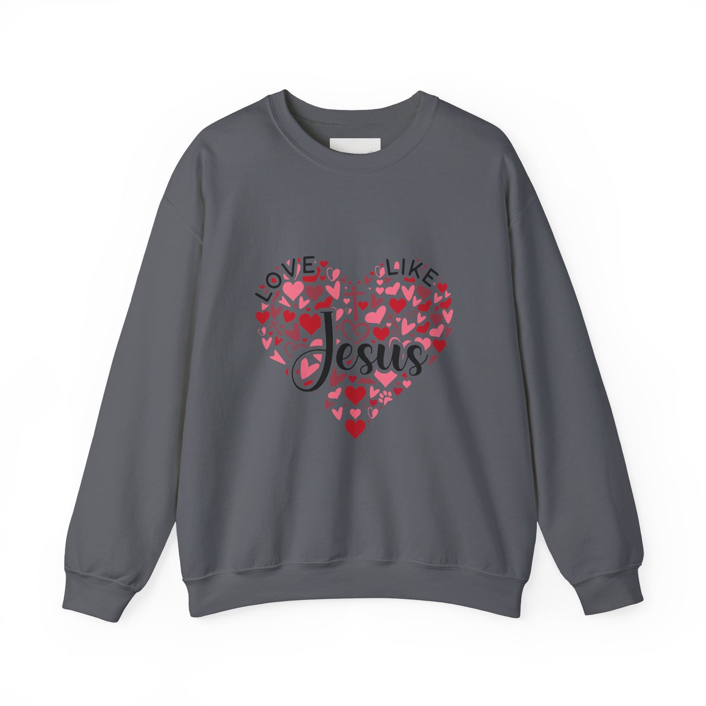Love Like Jesus Crewneck Sweatshirt Faith Fashion, Religious Apparel, Christian Gifts, Heart Design, Cozy Casual Wear, Perfect for
