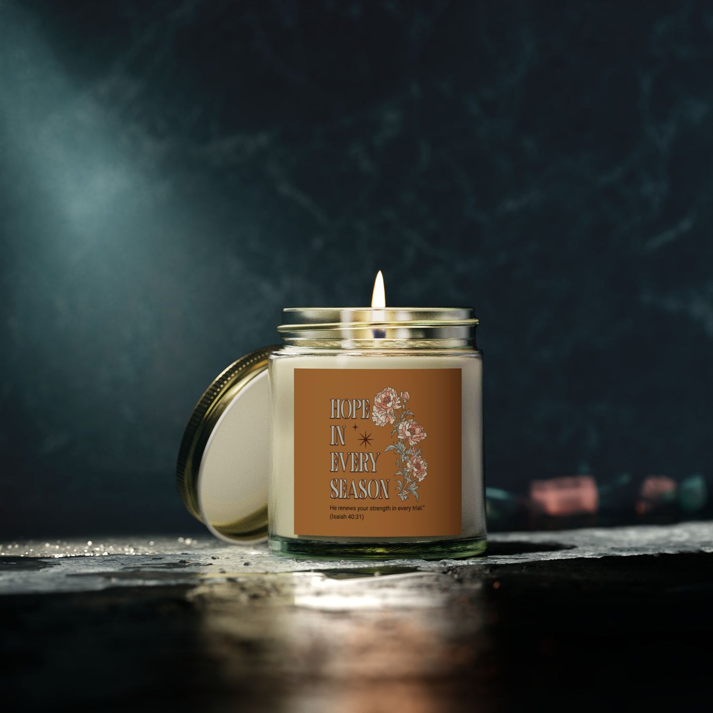 Hope in Every Season Scented Candle, Cozy Home Decor for Relaxation, Gift for Friends, Inspirational Candle, Self-Care Item, 4oz 9oz