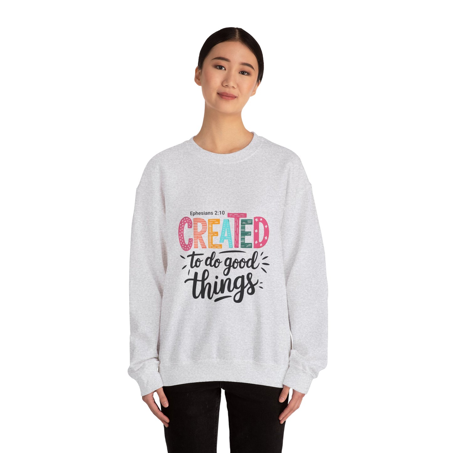 Inspirational Crewneck Sweatshirt, Motivational Gift, Ephesians 2:10, Cozy Apparel, Comfort Wear, Faith-based Fashion