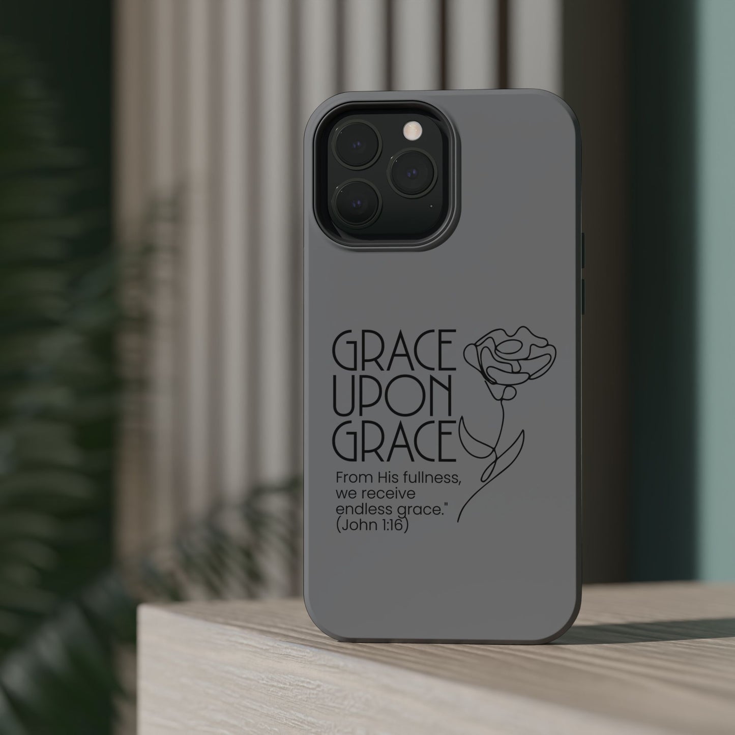 Inspirational Magnetic Phone Case - 'Grace Upon Grace' Design