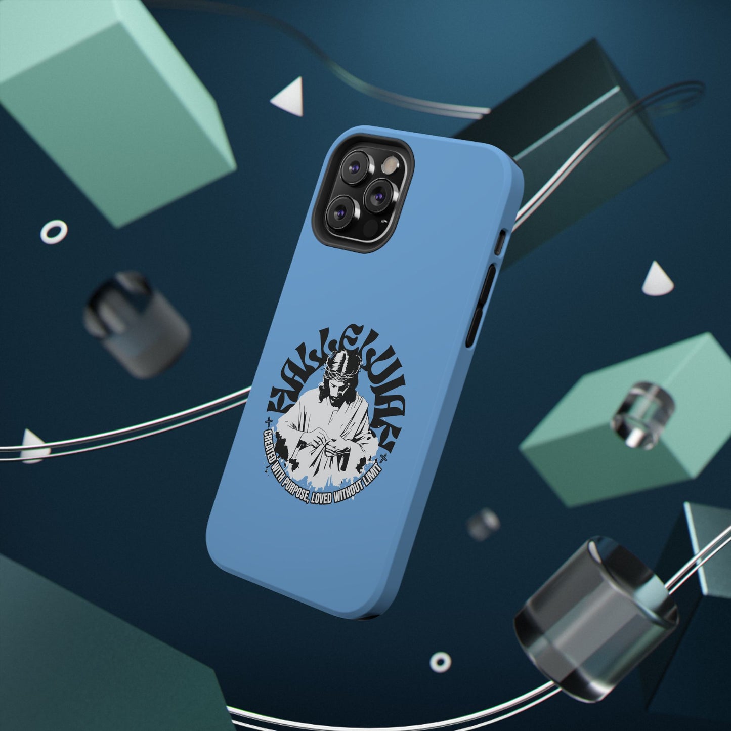 Durable Impact-Resistant Phone Case - 'Created with Purpose, Loved Without Limits' Design