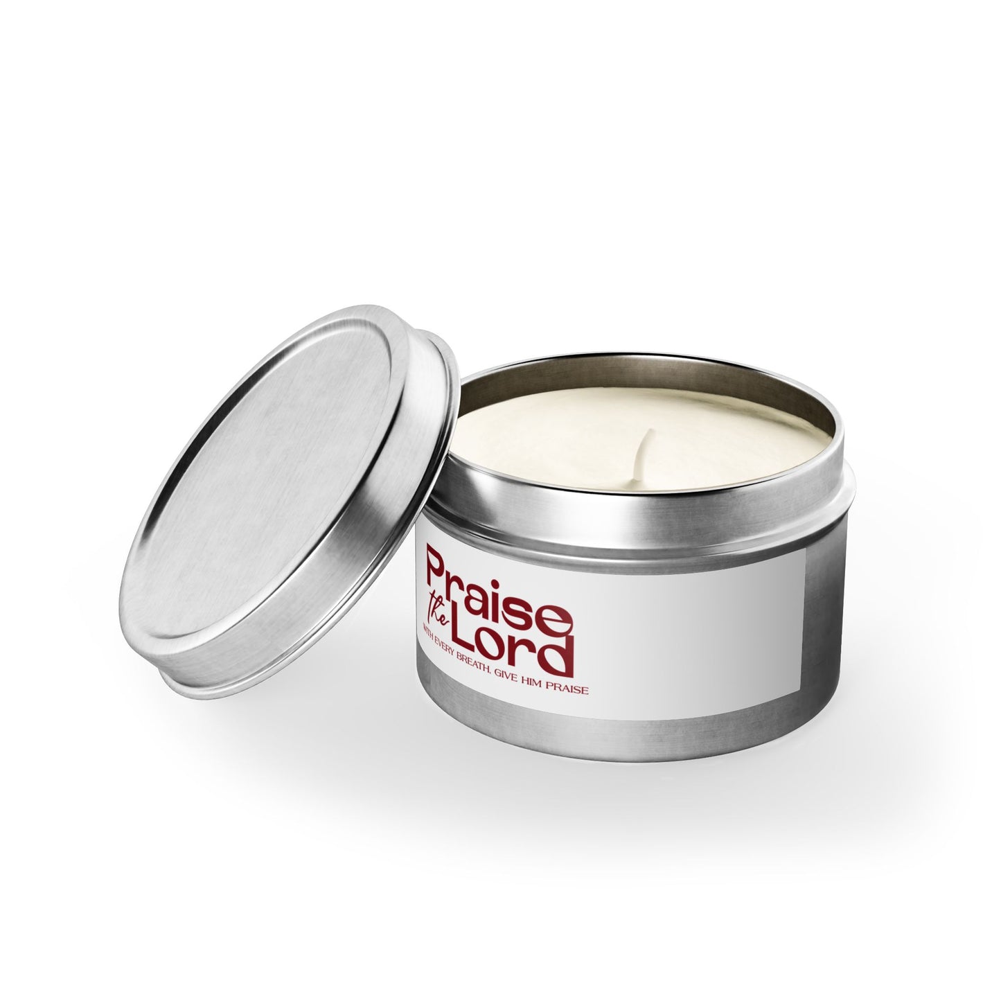 Praise the Lord Tin Candle | Faith Inspired Home Decor, Religious Gift, Prayer Candle, Spiritual Aromatherapy