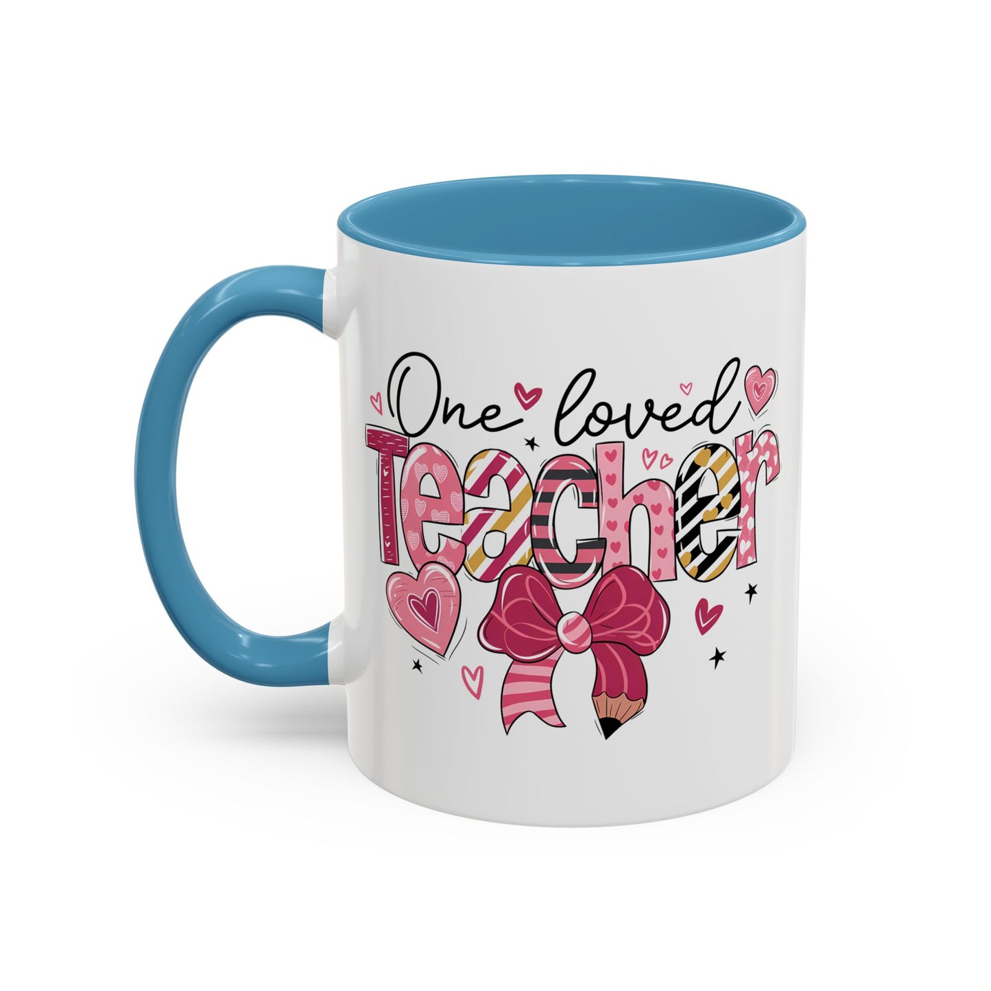 Cute Teacher Coffee Mug - One Loved Teacher Gift, Teacher Appreciation, Back to School, Inspirational Mug, Classroom Decor