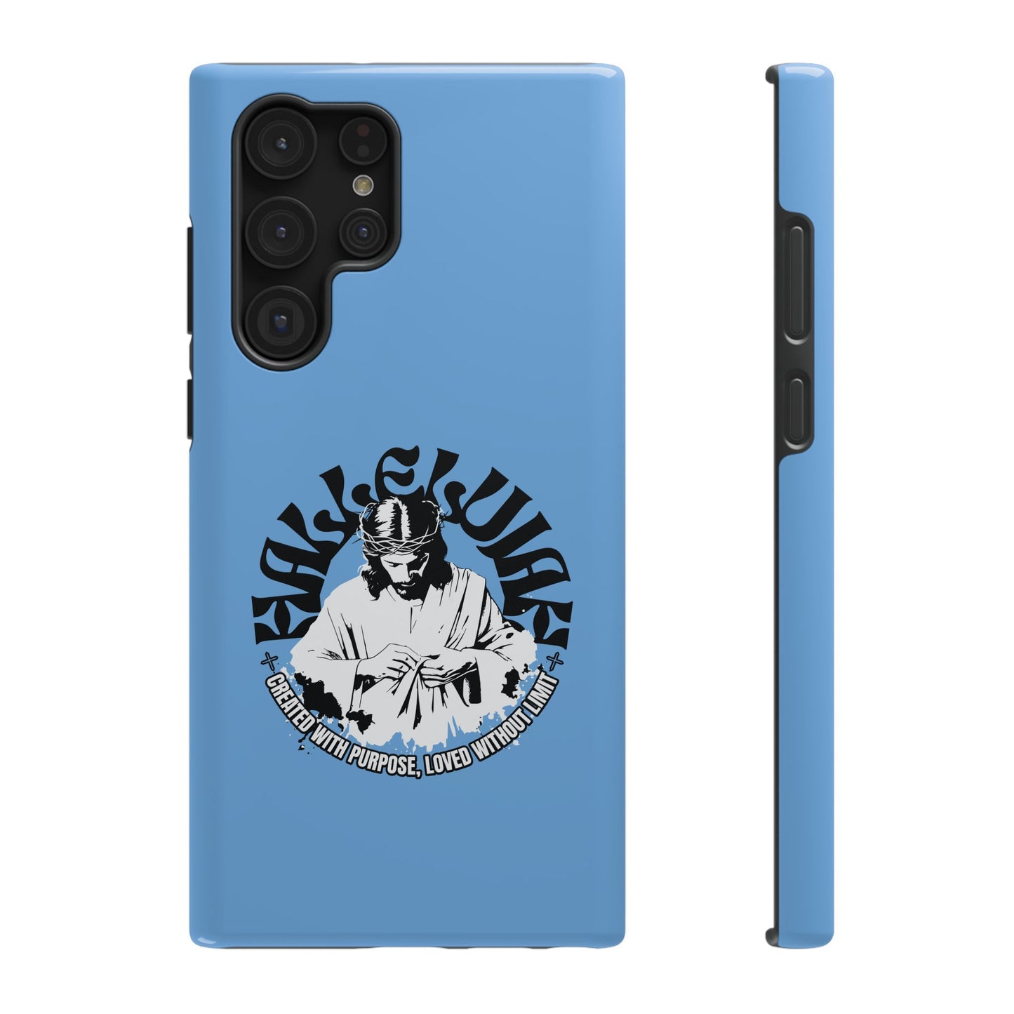 Durable Impact-Resistant Phone Case - 'Created with Purpose, Loved Without Limits' Design
