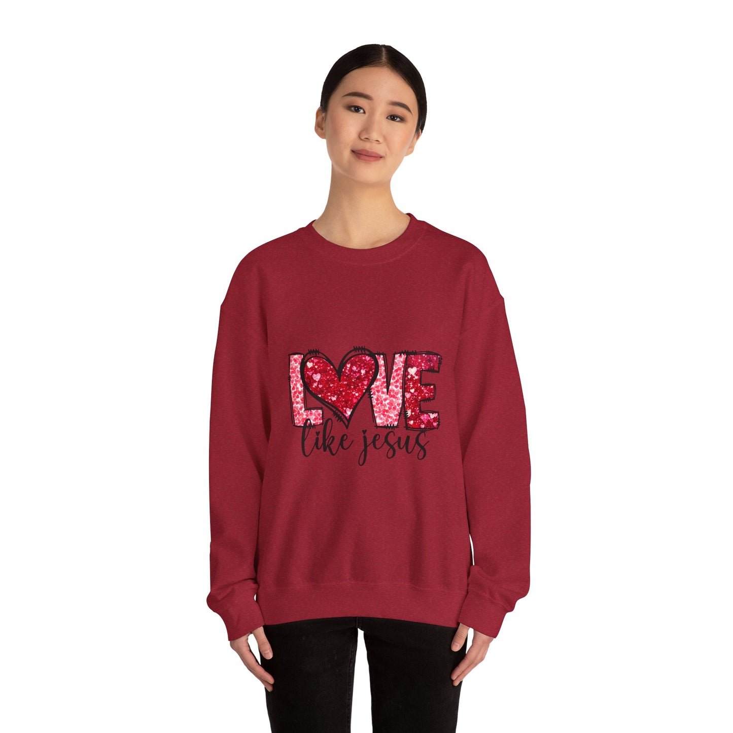 Love Like Jesus Crewneck Sweatshirt, Faithful Christians Gift, Cozy Christian Apparel, Inspirational Sweatshirt, Religious Gifts