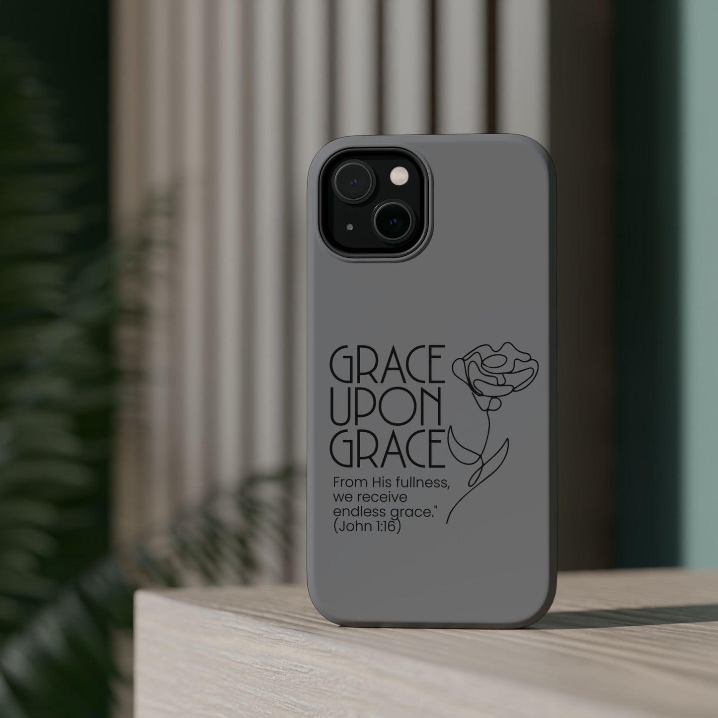 Inspirational Magnetic Phone Case - 'Grace Upon Grace' Design
