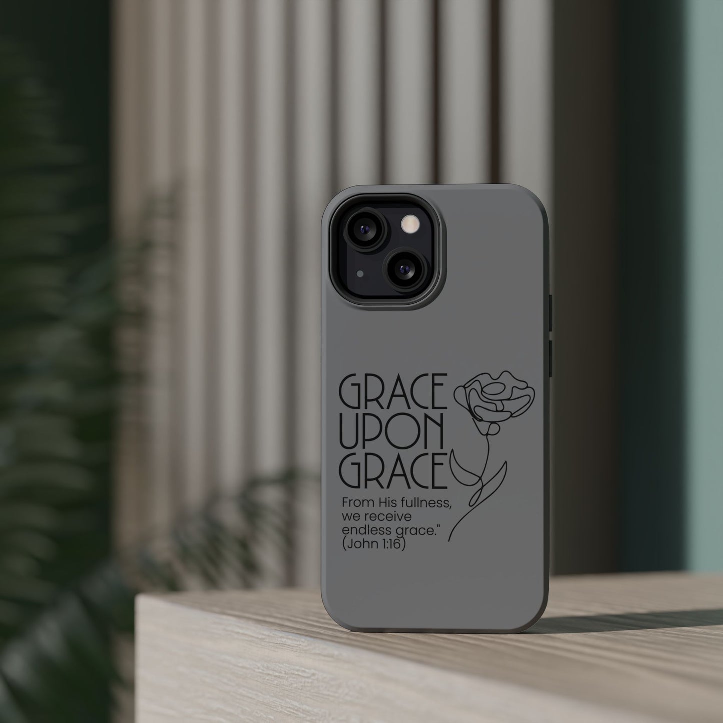 Inspirational Magnetic Phone Case - 'Grace Upon Grace' Design