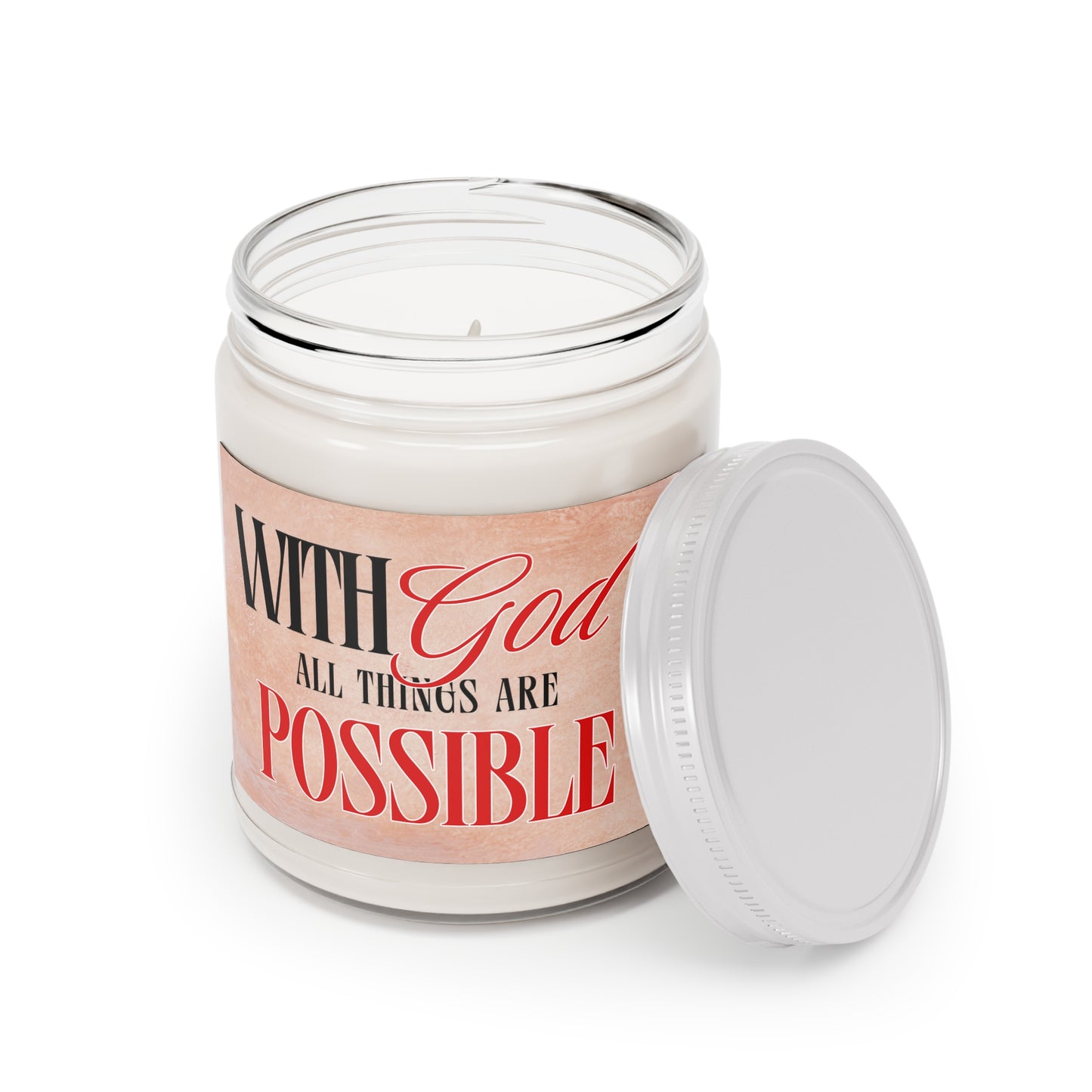 Inspirational Scented Candle - "With God All Things Are Possible" - Motivational Gift for Home Decor, Relaxation, Self-Care, Faith