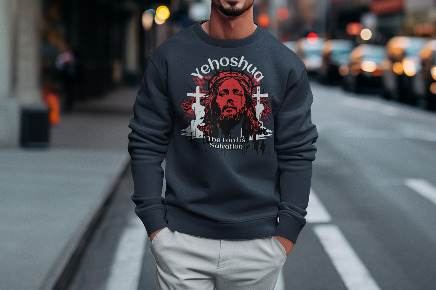 Yehoshua Lord is salvation, Christian Apparel, Motivational Gift, Religious Clothing, Layering Essential, Faith-Based Fashion