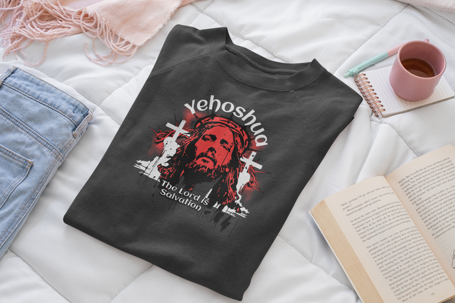 Yehoshua Lord is salvation, Christian Apparel, Motivational Gift, Religious Clothing, Layering Essential, Faith-Based Fashion