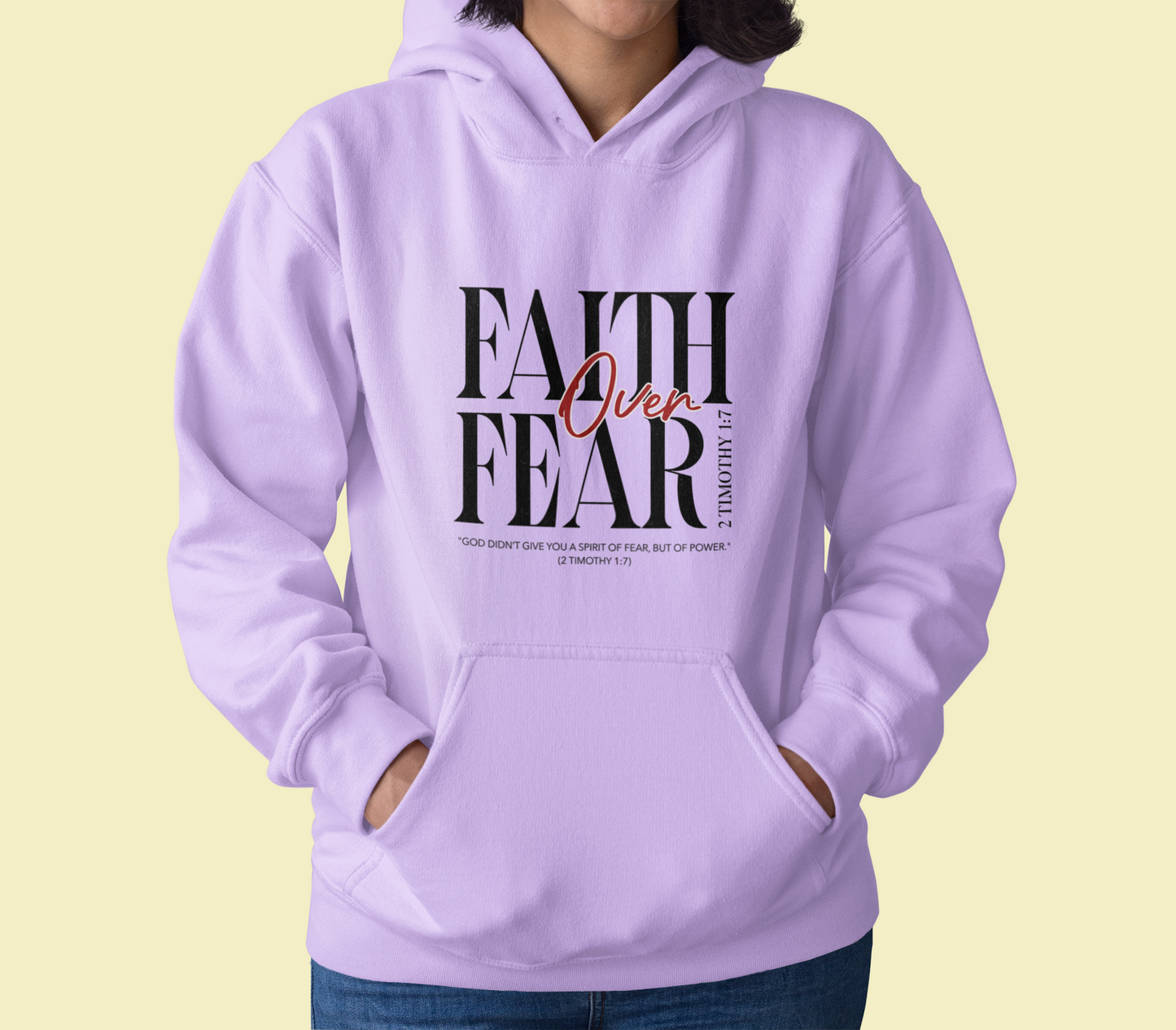 Faith Over Fear Hoodie | Inspirational Sweatshirt for Comfort and Courage, Perfect for Everyday Wear, Gift for Friends, Motivational