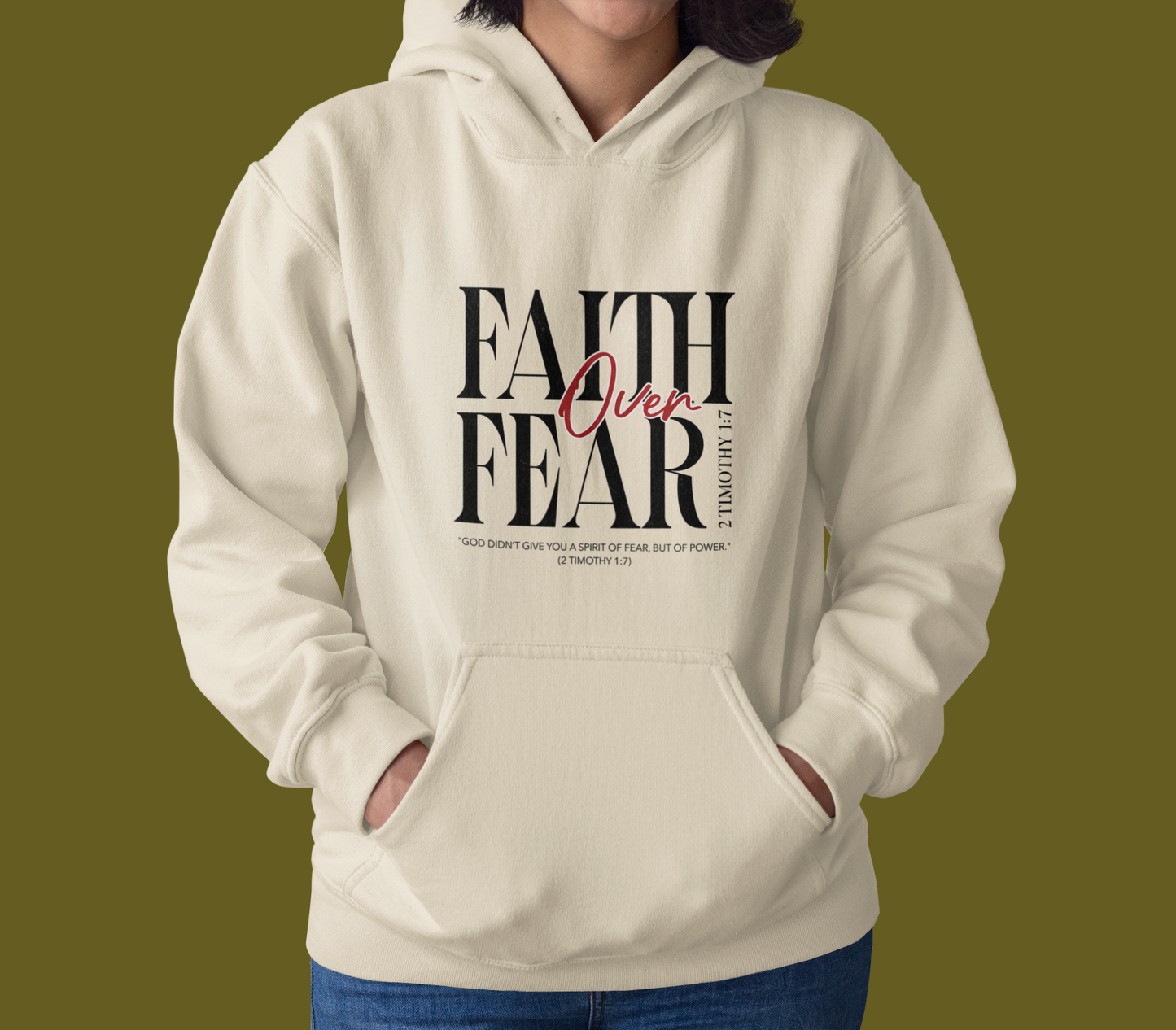 Faith Over Fear Hoodie | Inspirational Sweatshirt for Comfort and Courage, Perfect for Everyday Wear, Gift for Friends, Motivational