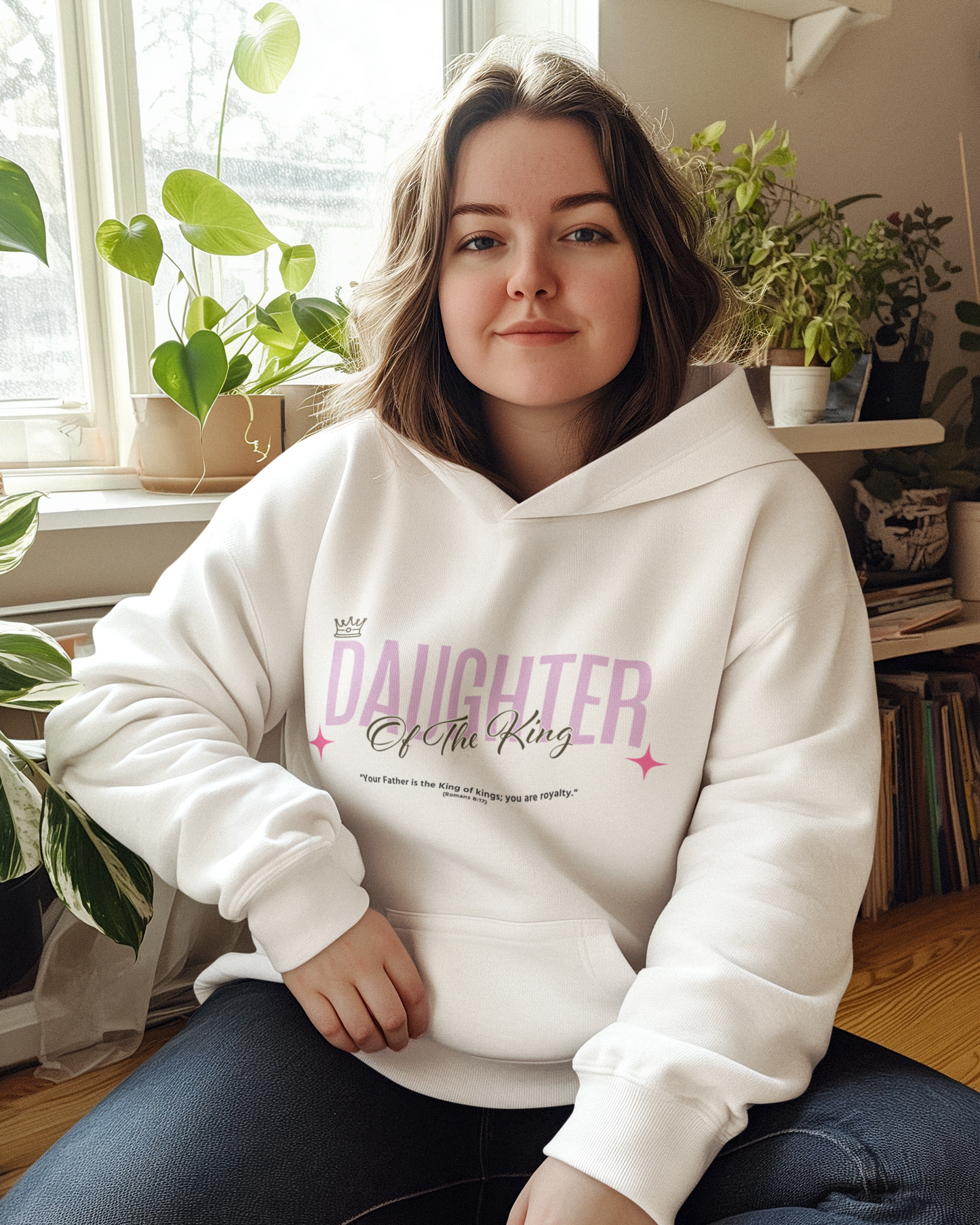 Daughter of the King Hoodie, Inspirational Sweatshirt for Women, Christian Apparel, Faith-Based Gift, Cozy Fashion Sweatshirt