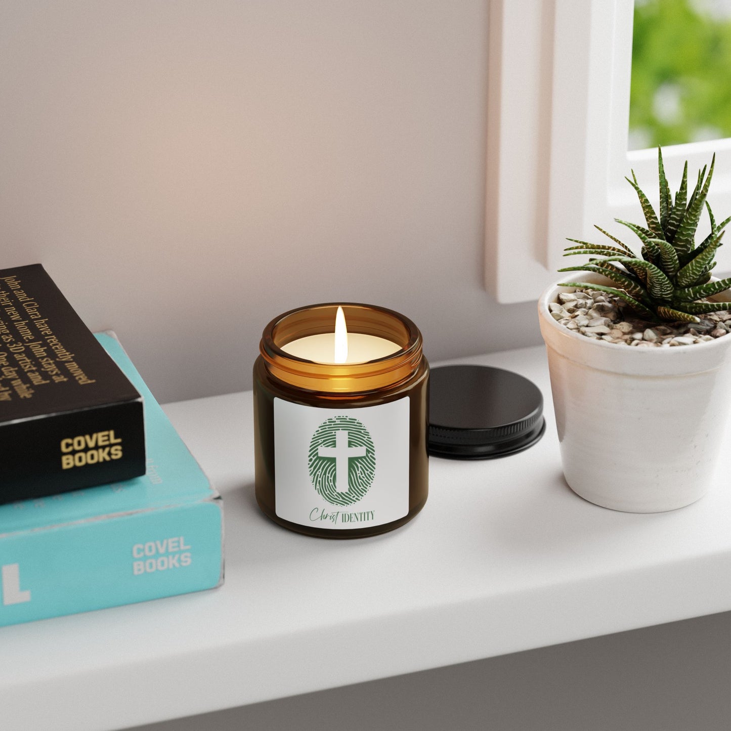 Inspirational Scented Soy Candle - Christ Identity, Relaxation Gift, Home Decor, Spirituality, Uplifting Candles