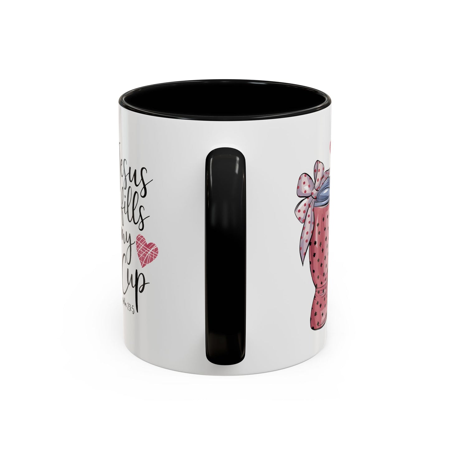 Inspirational Coffee Mug, Stylish Pink Polka Dot Design, Perfect for Christian Gifts, Motivational Drinkware, Home & Office Decor