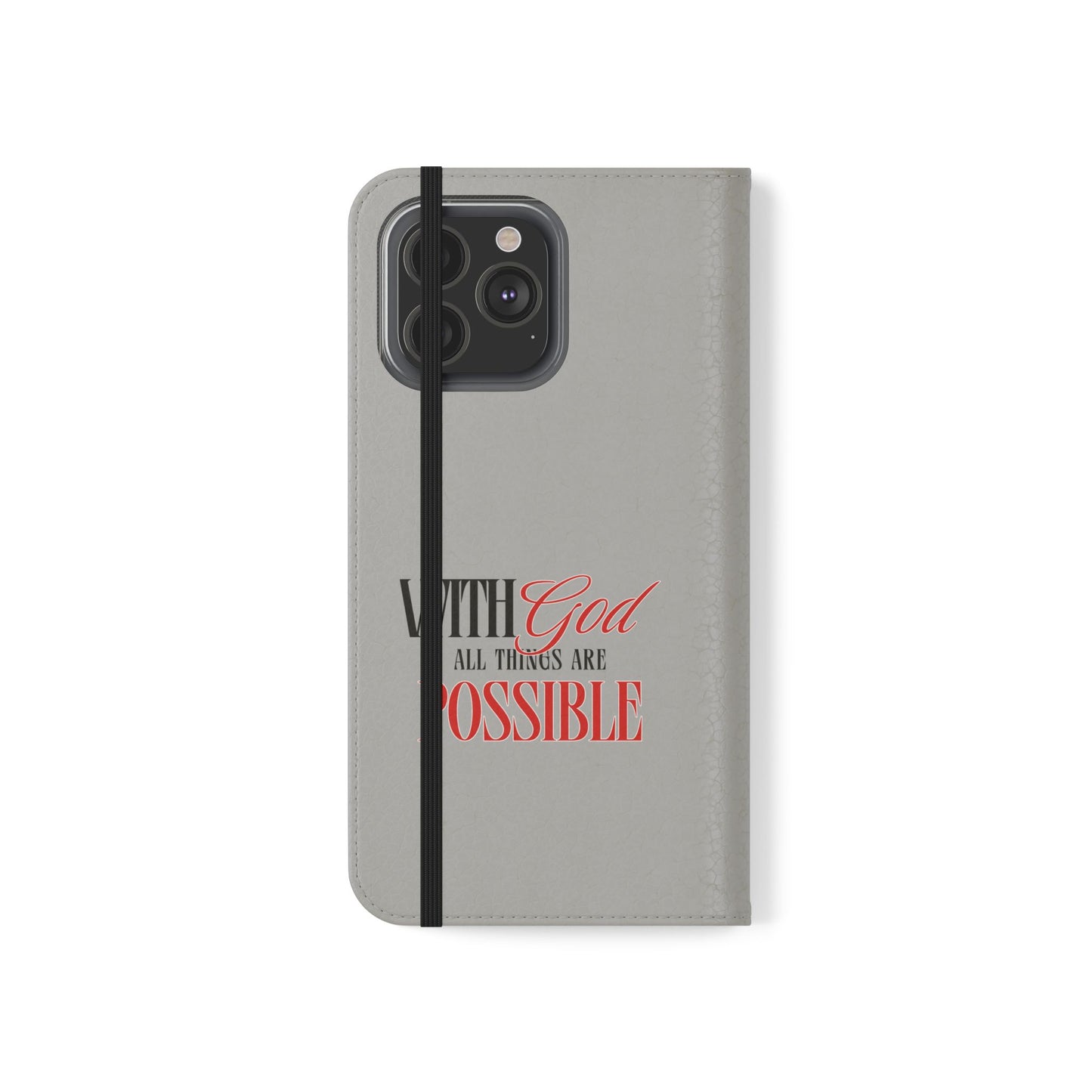 Inspirational Flip Case - "With God All Things Are Possible"