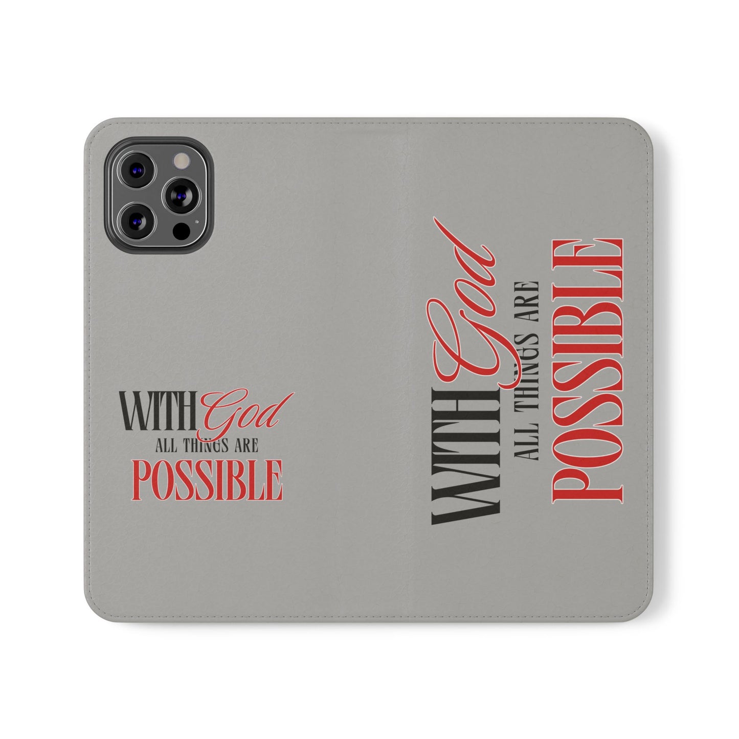 Inspirational Flip Case - "With God All Things Are Possible"