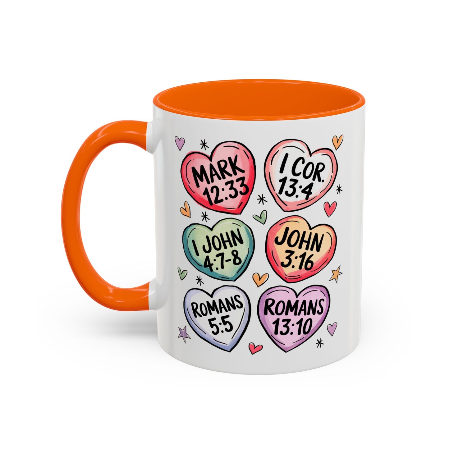 Colorful Bible Verse Coffee Mug | Cute Gift for Christians | Inspirational Drinkware | Heart Design | Faith-Based Tea Cups, Religious Gifts,