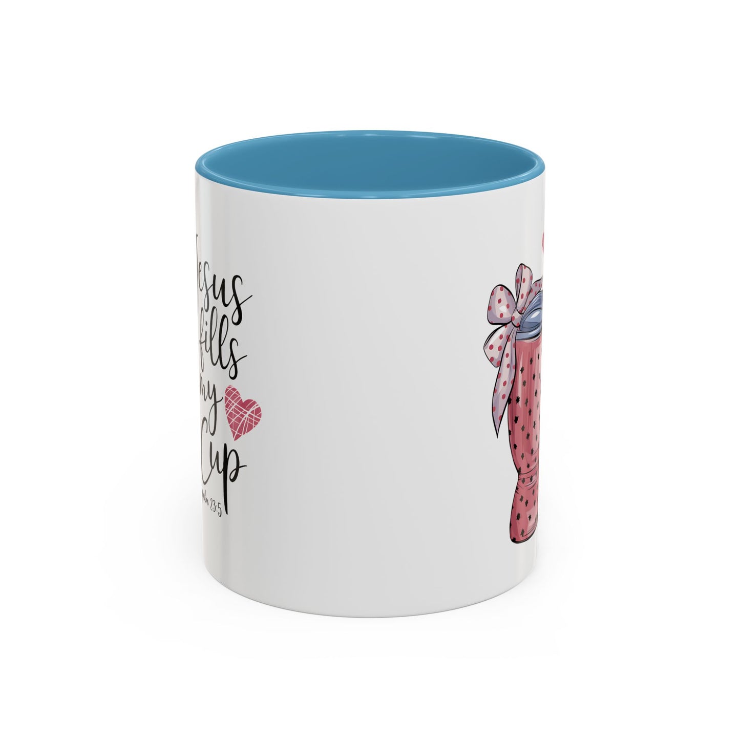 Inspirational Coffee Mug, Stylish Pink Polka Dot Design, Perfect for Christian Gifts, Motivational Drinkware, Home & Office Decor