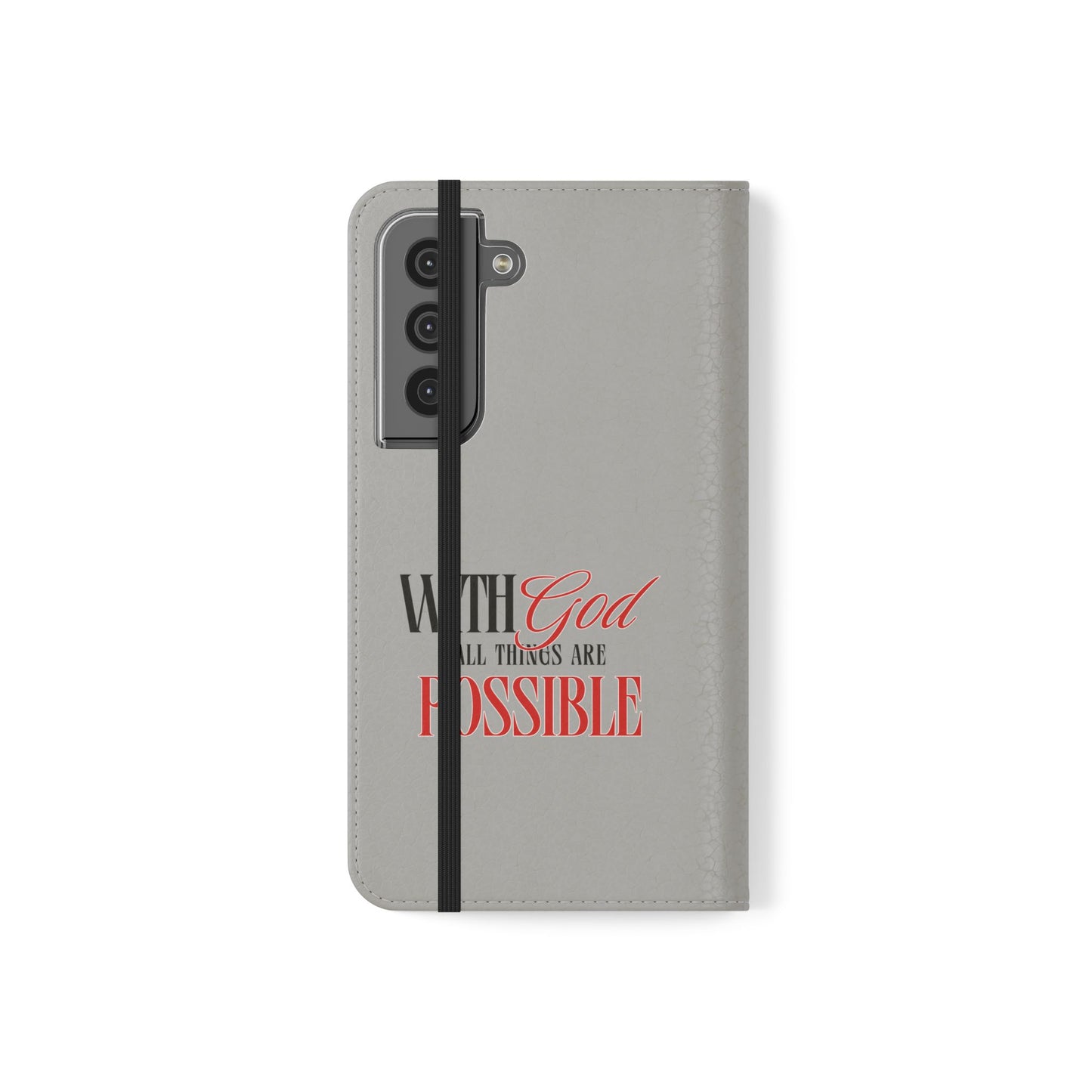 Inspirational Flip Case - "With God All Things Are Possible"