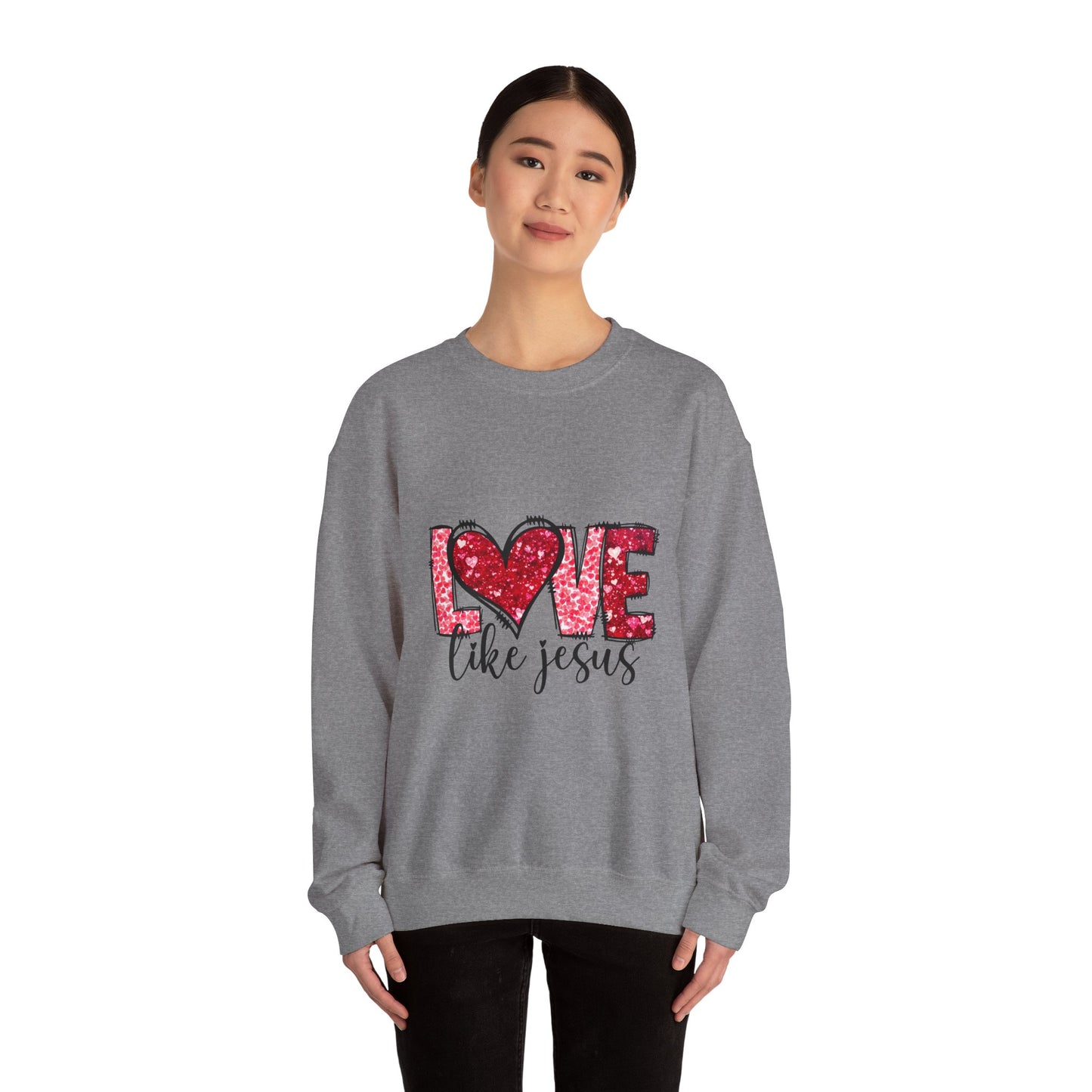 Love Like Jesus Crewneck Sweatshirt, Faithful Christians Gift, Cozy Christian Apparel, Inspirational Sweatshirt, Religious Gifts