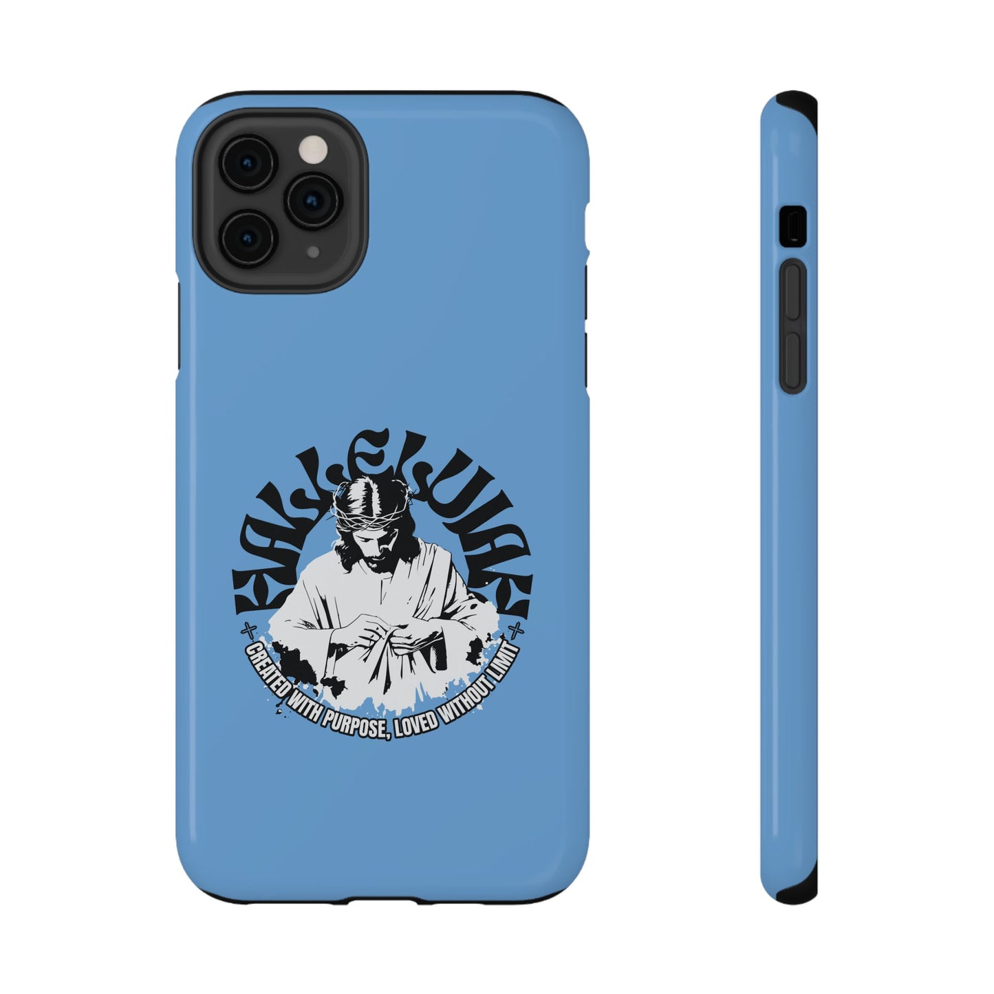 Durable Impact-Resistant Phone Case - 'Created with Purpose, Loved Without Limits' Design
